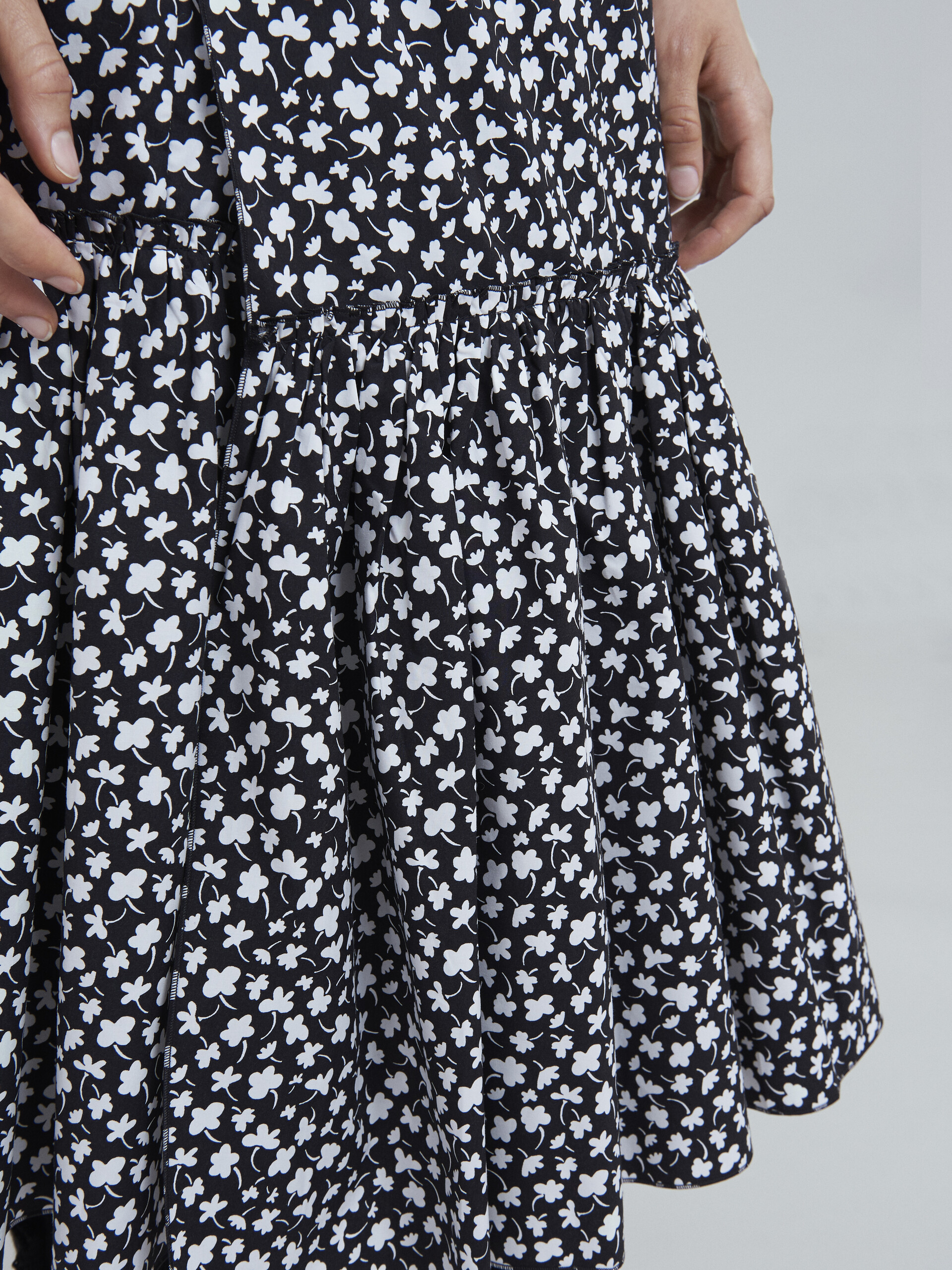 Micro Flower print cotton poplin skirt - Skirts - Image 4