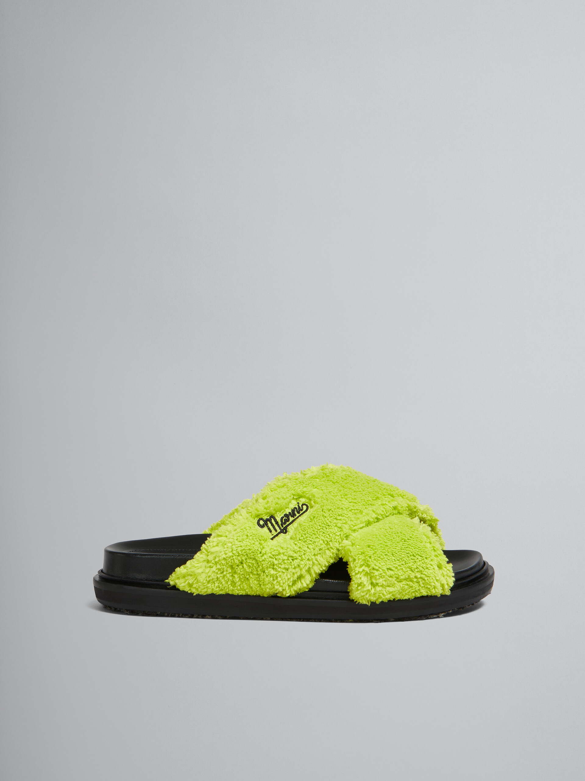 Green Terry slide sandal - Sandals - Image 1