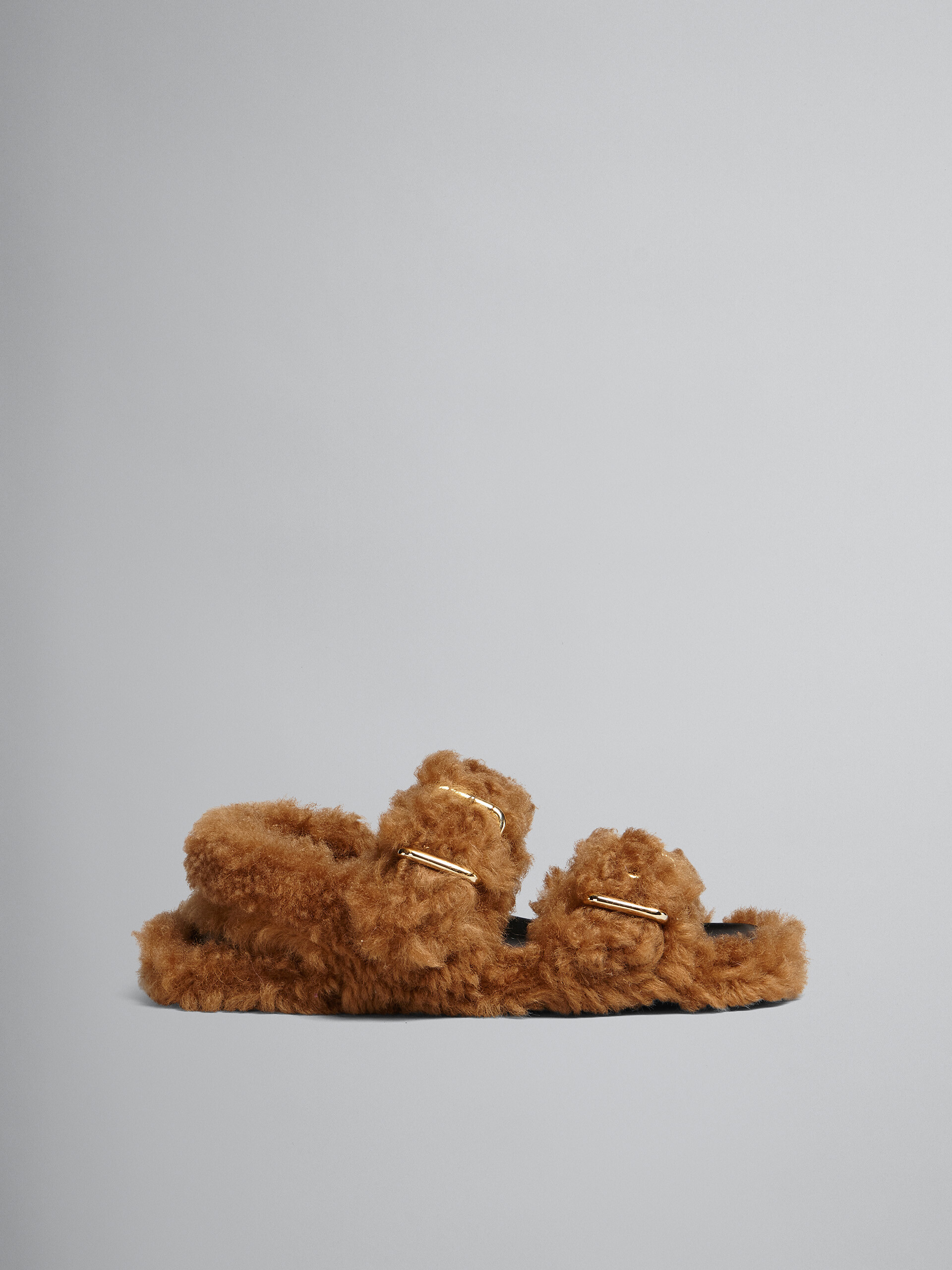 Brown shearling fussbett - Sandals - Image 1