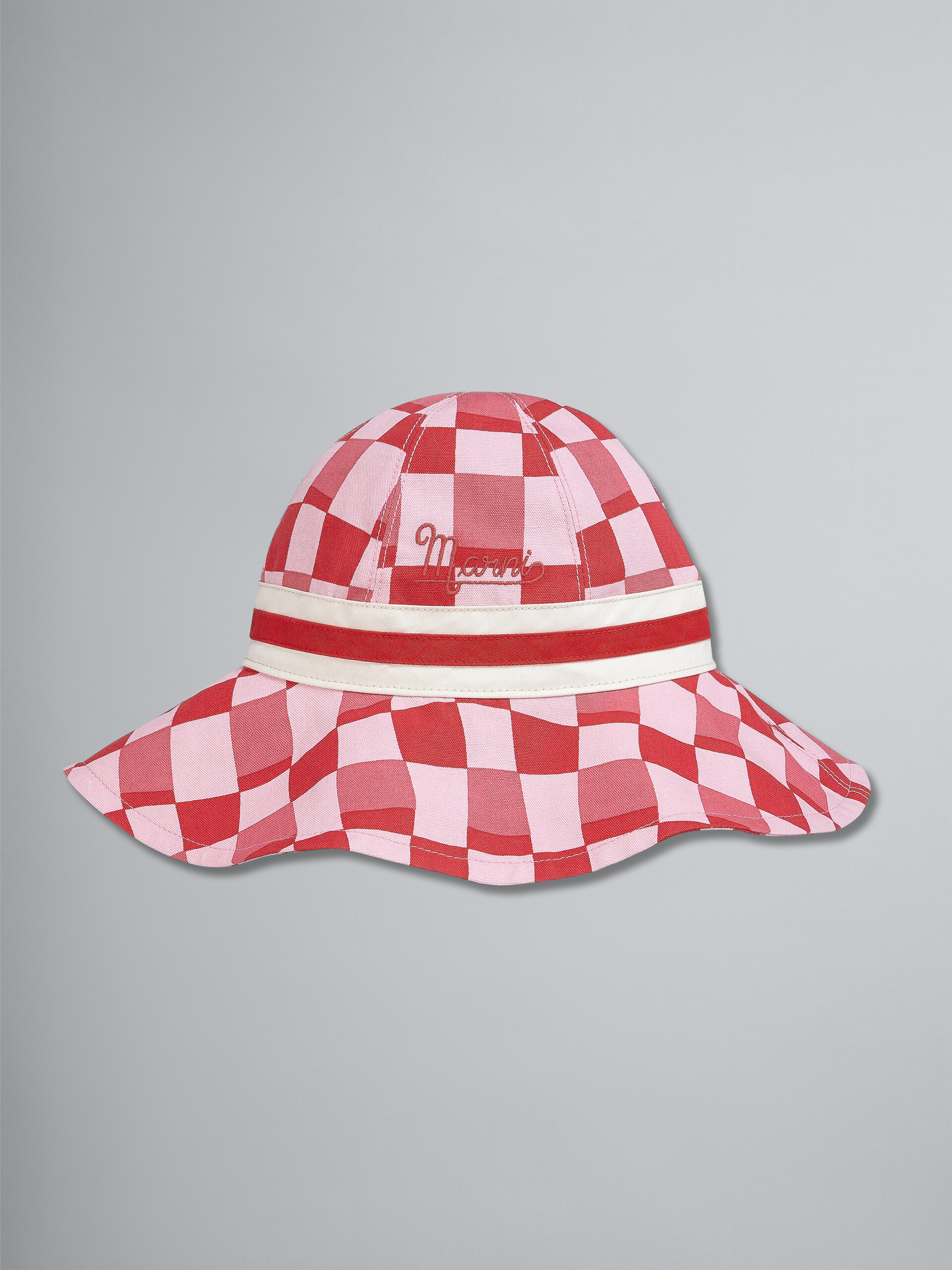 Pink all-over print cotton bucket hat - Hats - Image 1