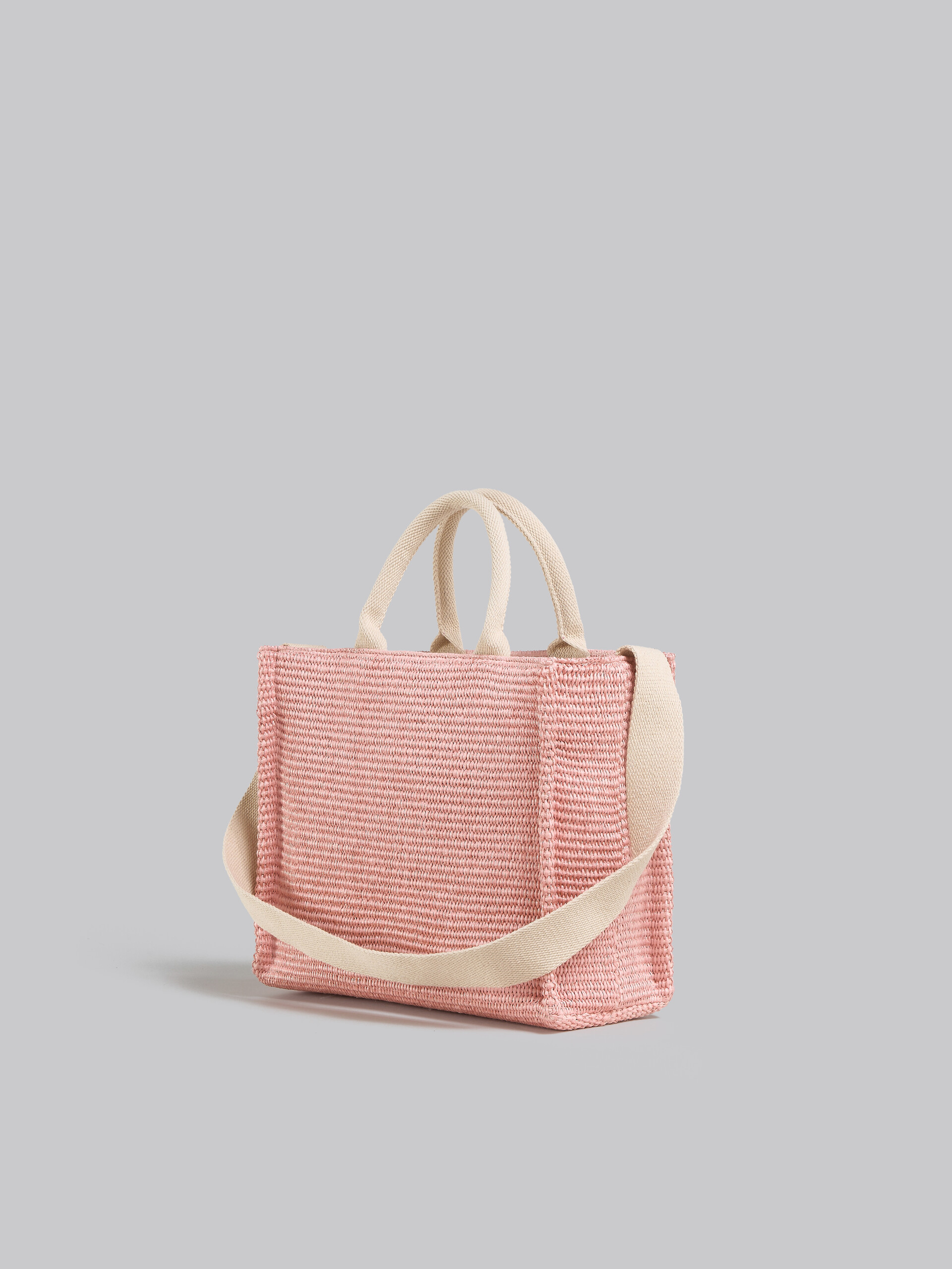 Tote Bag Piccola in tessuto effetto rafia lilla - Borse shopping - Image 3