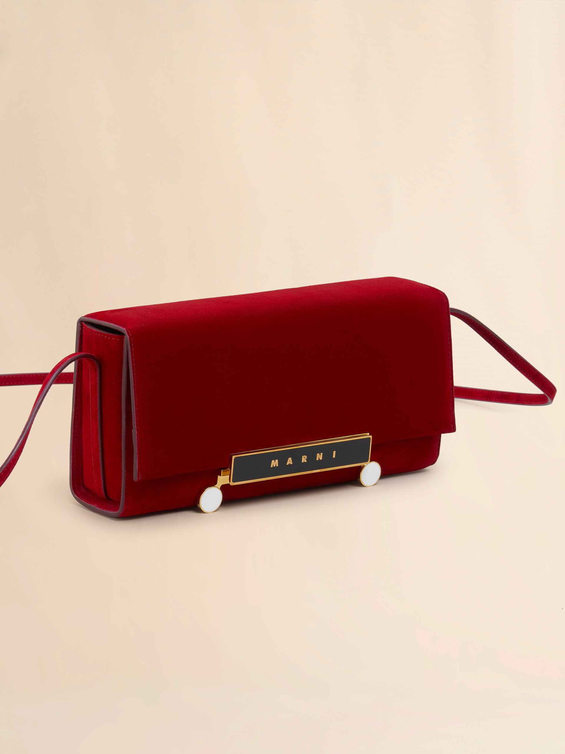 Clutch VHS in suede rosso - Borse a spalla - Image 5