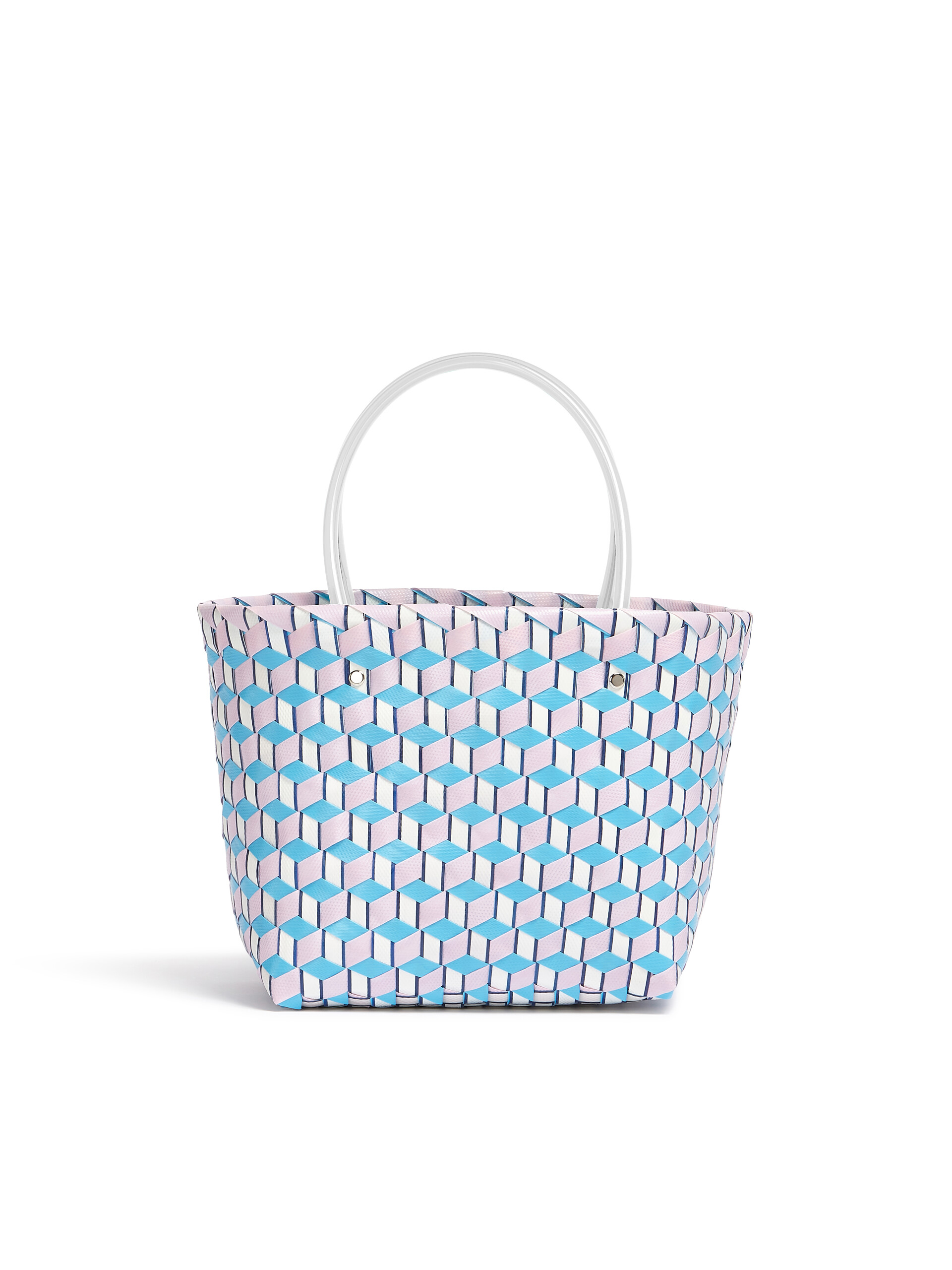 MARNI MARKET 3D BAG in pale blue cube woven material - Bags - Image 3