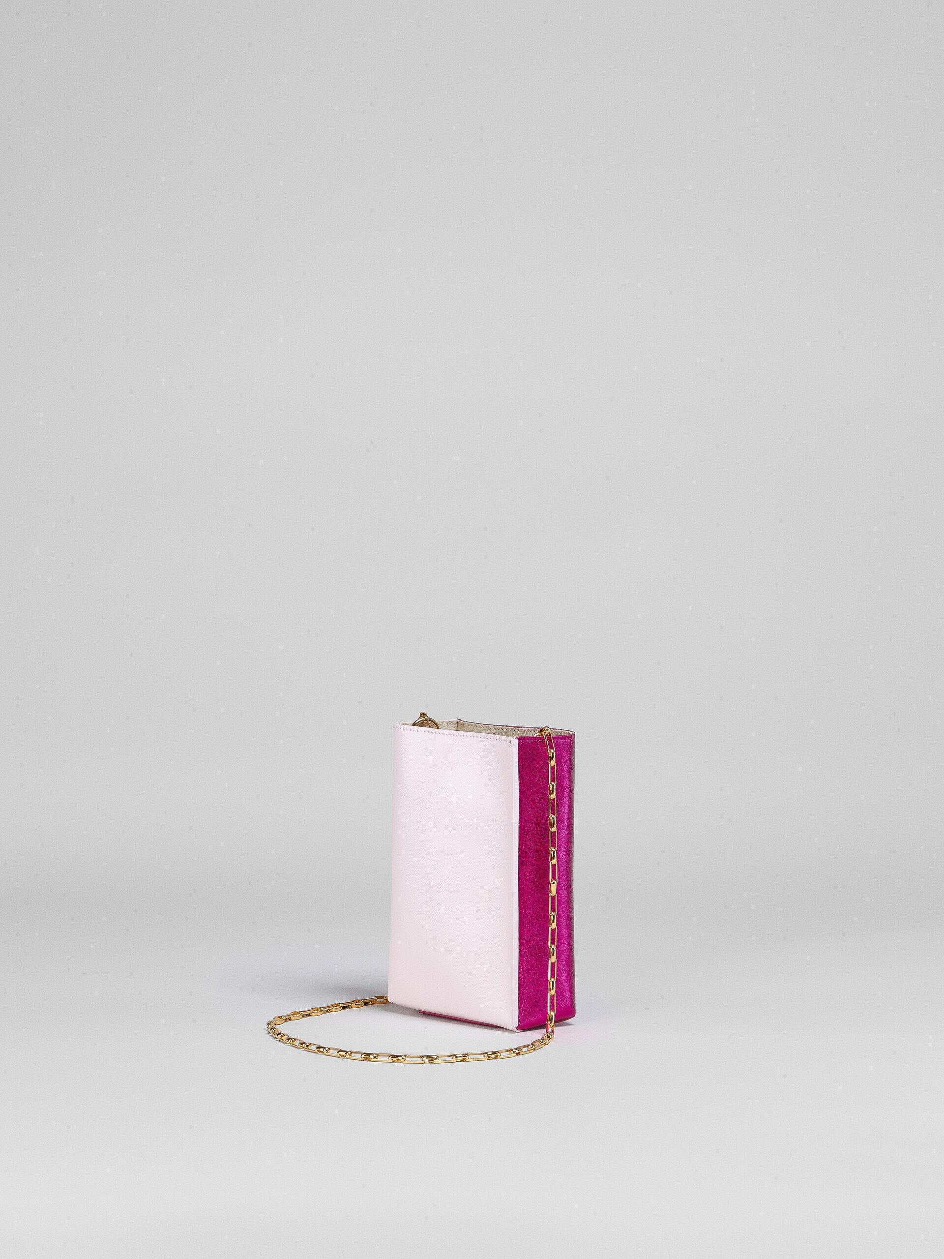 MUSEO SOFT nano bag in fuchsia and pink metallic leather - Shoulder Bags - Image 2