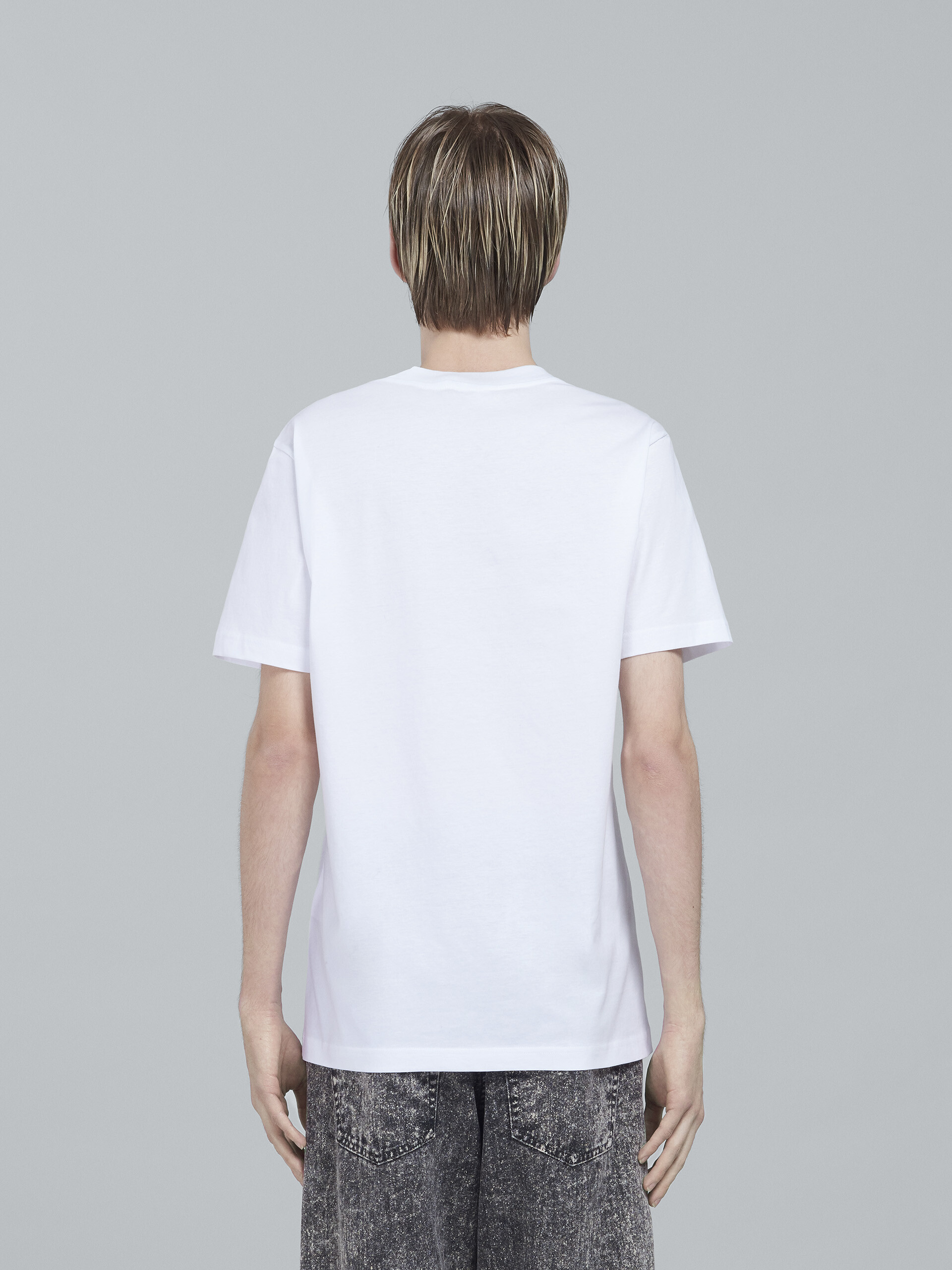 Scanned Logo print white jersey T-shirt - T-shirts - Image 3