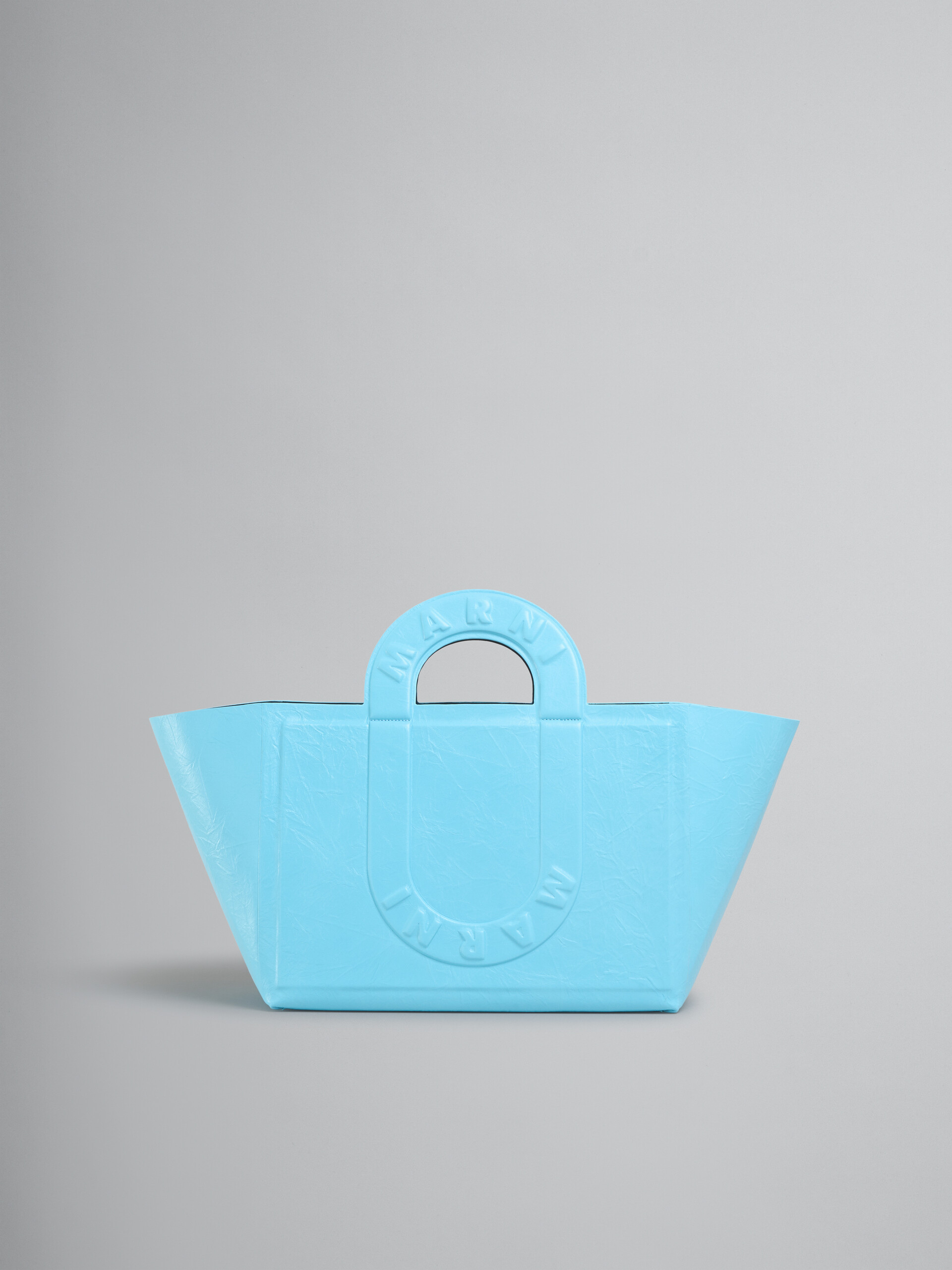 Turquoise leather Sweedy medium tote bag - Shopping Bags - Image 1
