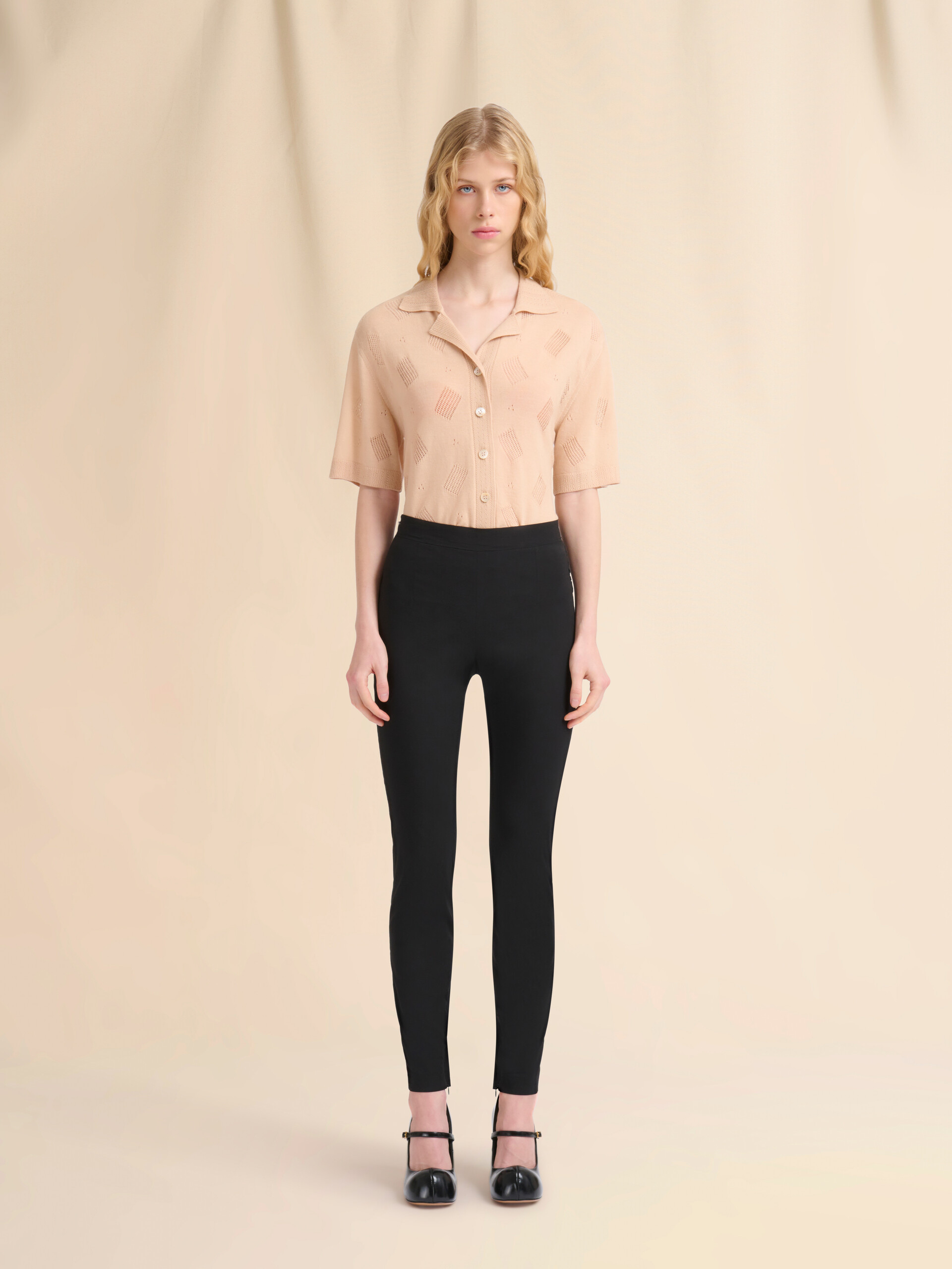 Marni Symbol 디테일 블랙 스트레치 포플린 트라우저 - 팬츠 - Image 2