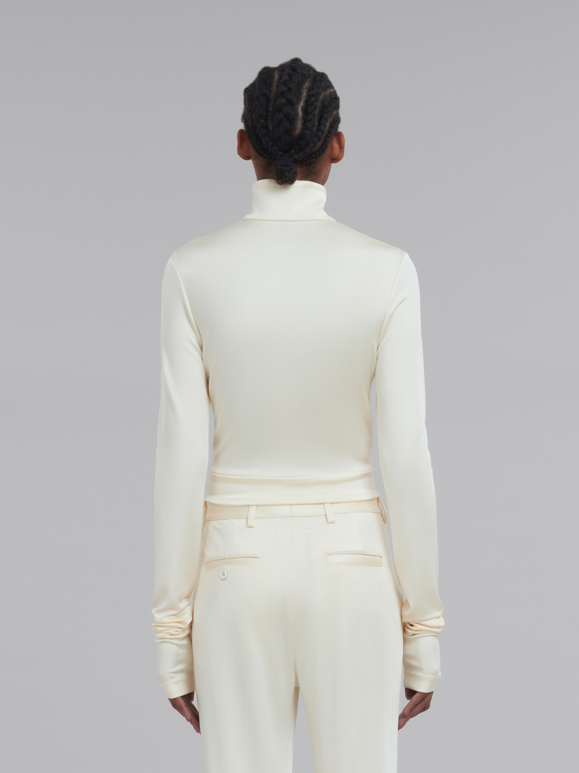 White jersey jacket with circle inlays - Jackets - Image 3