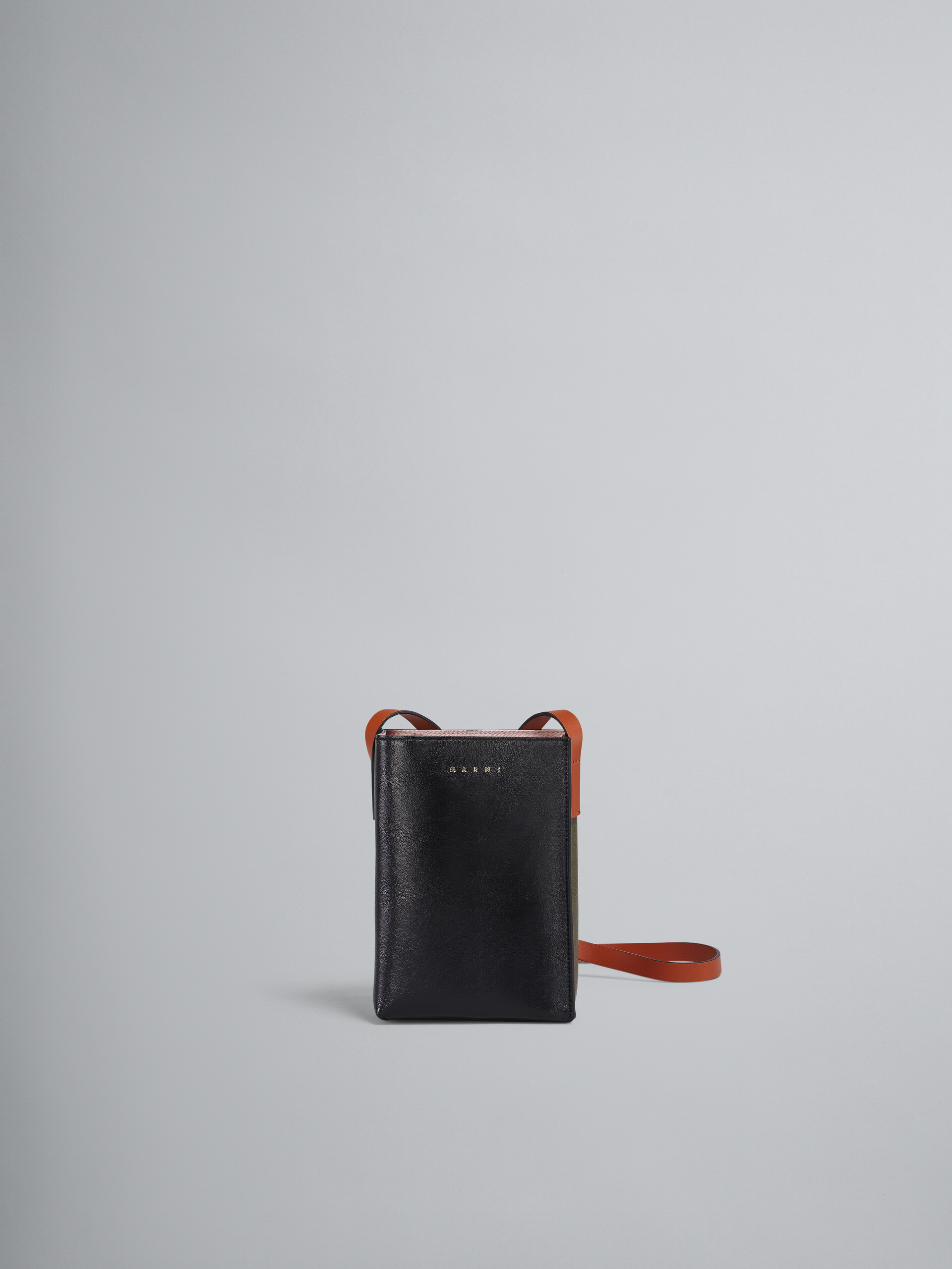 블랙 및 그린 가죽 MUSEO SOFT 나노 백 - Shoulder Bag - Image 1