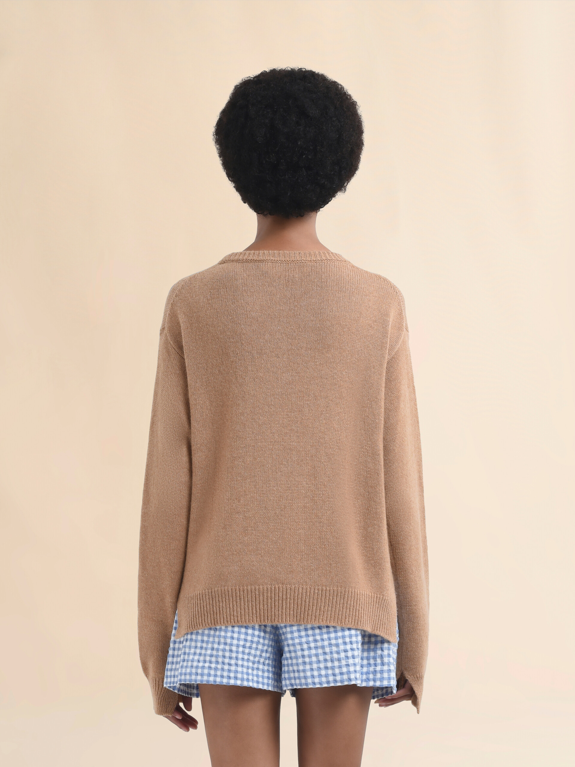 Pull boxy indigo en cachemire avec broderie Marni Symbol - pulls - Image 3