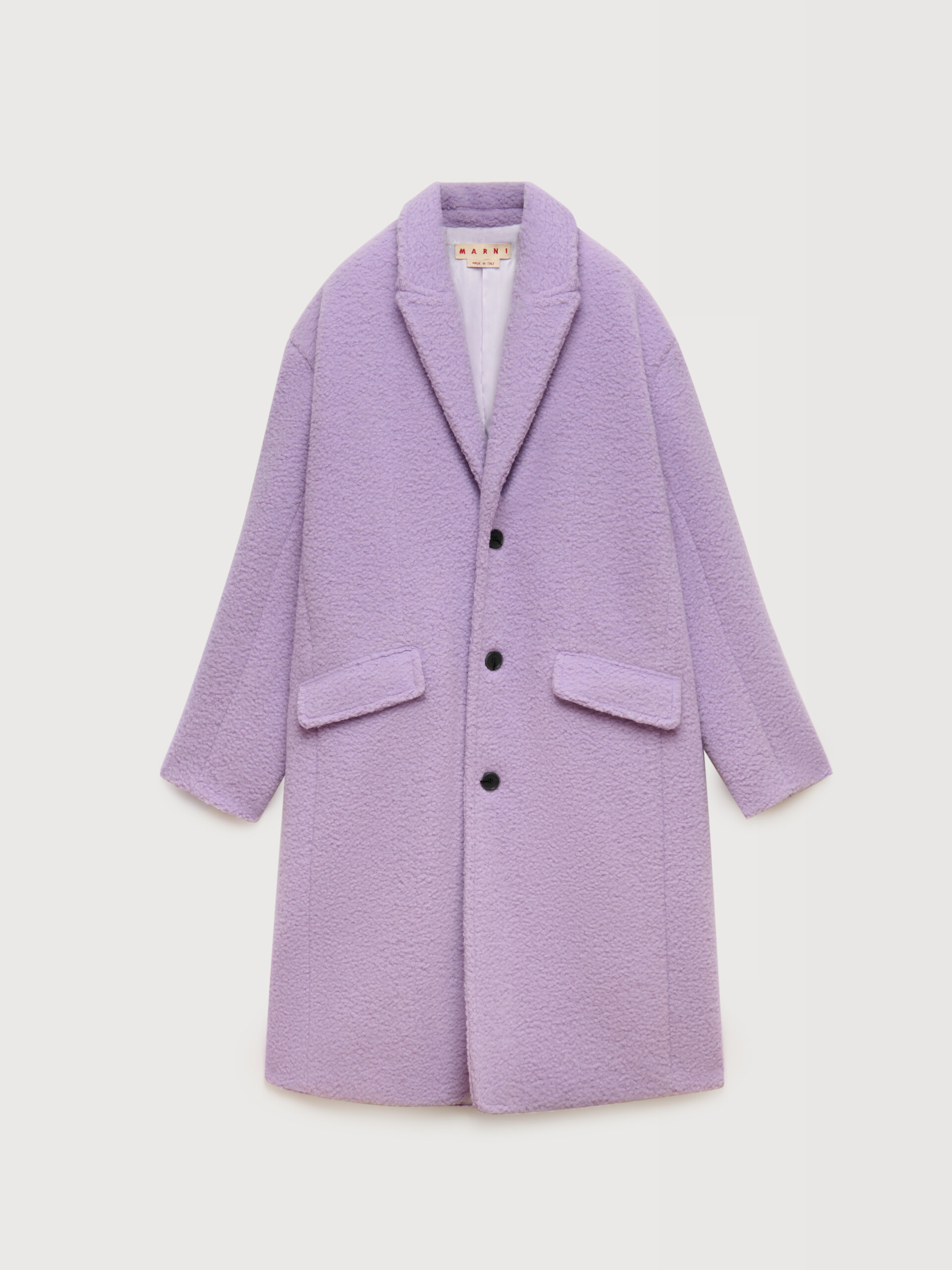 Purple wool-mohair teddy oversized coat - Coats - Image 1