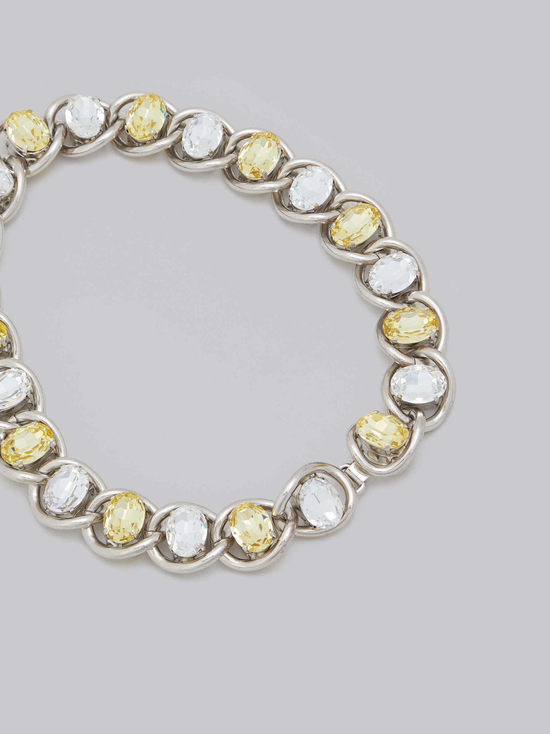 Clear and yellow rhinestone chunky chain necklace - Necklaces - Image 4