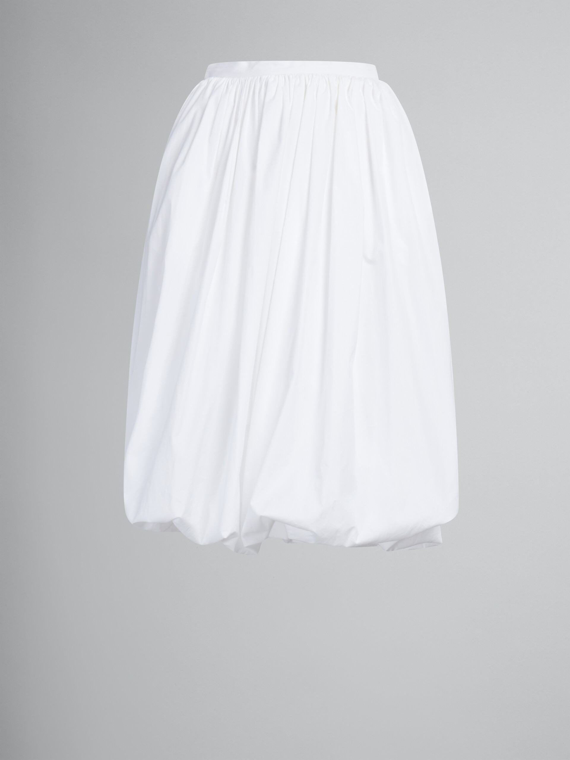 White bio poplin balloon midi skirt - Skirts - Image 1