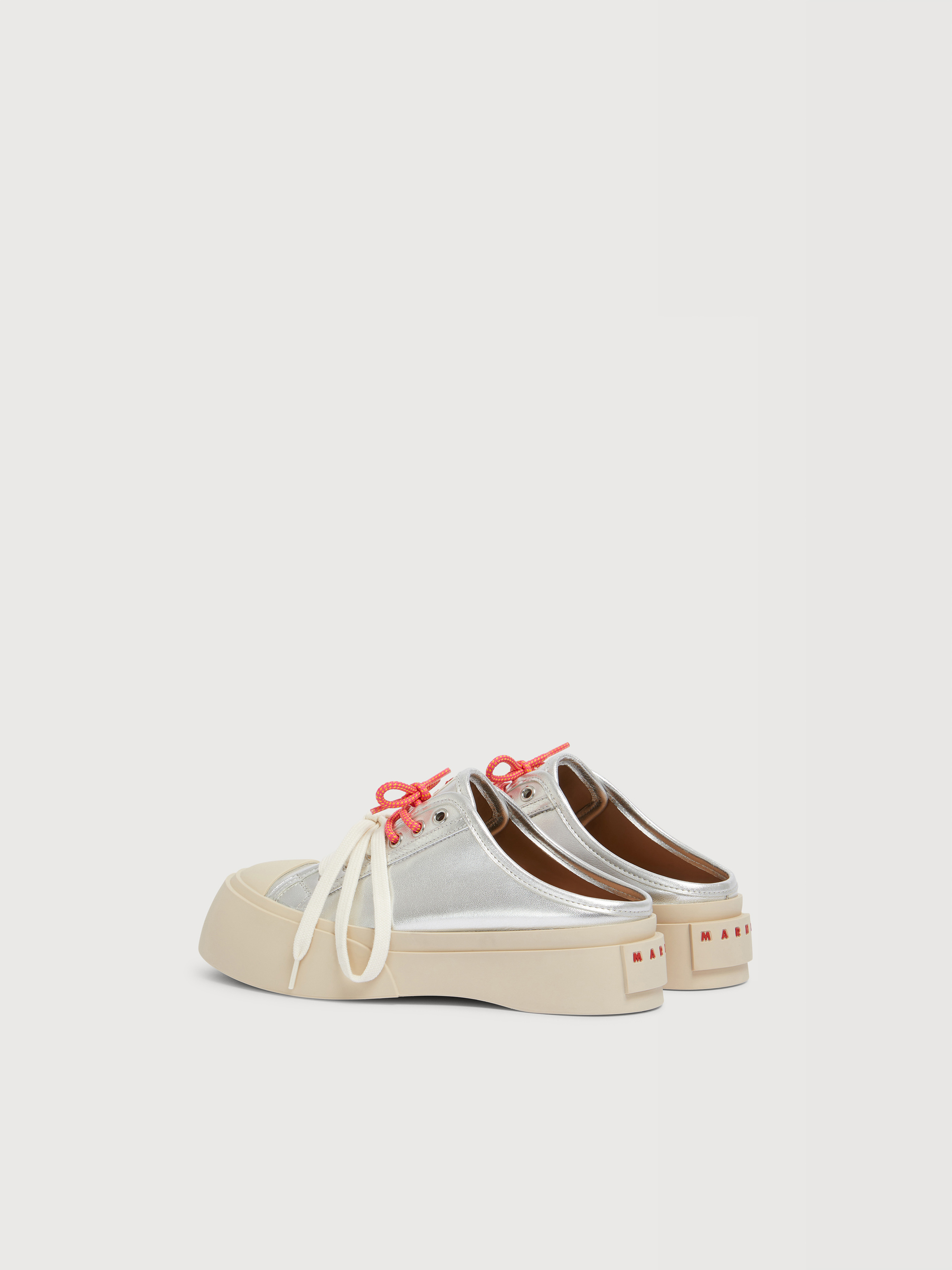 Silver leather Pablo lace-up sabot - Sneakers - Image 3