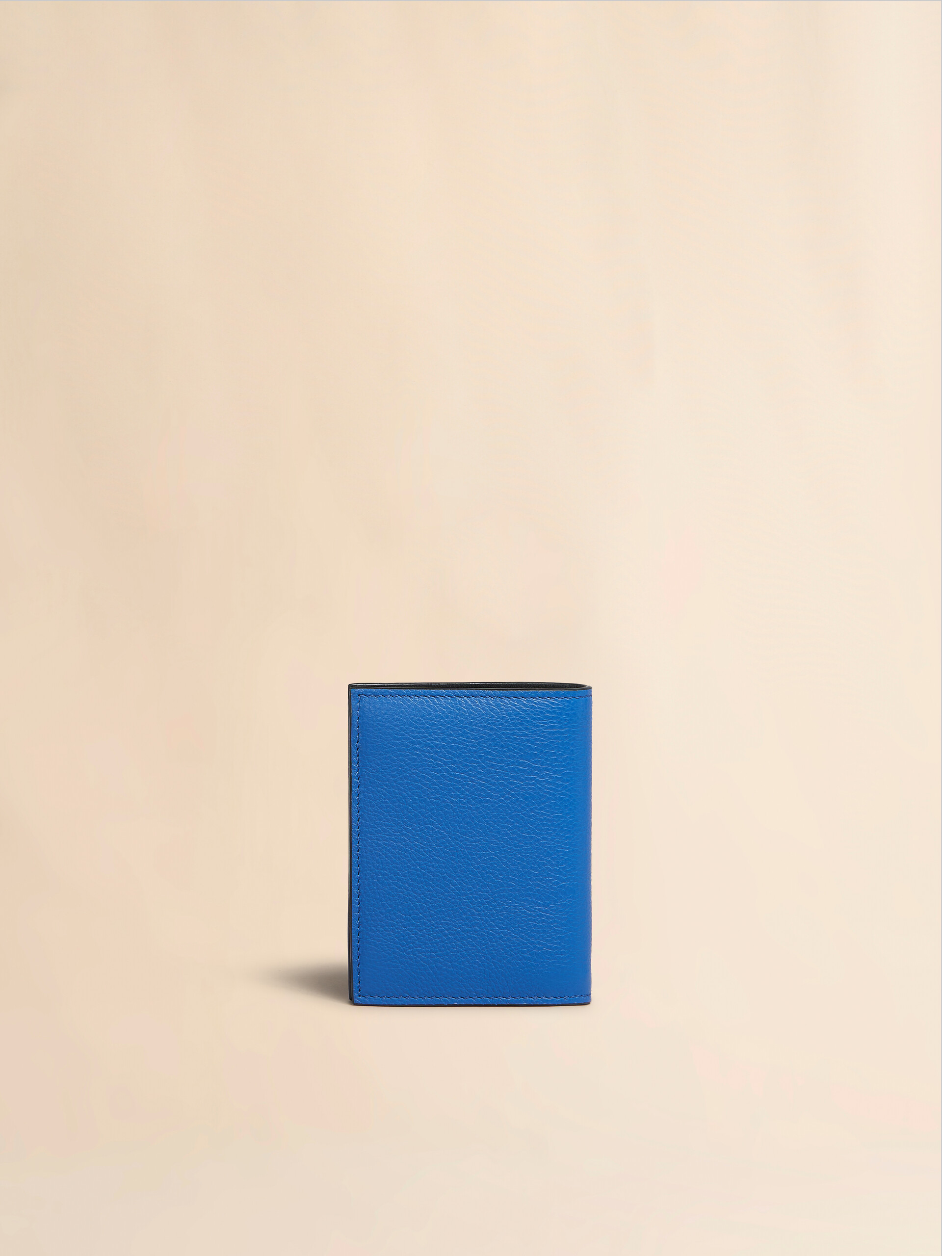 Blue leather bifold wallet with Marni Mending - Wallets - Image 3