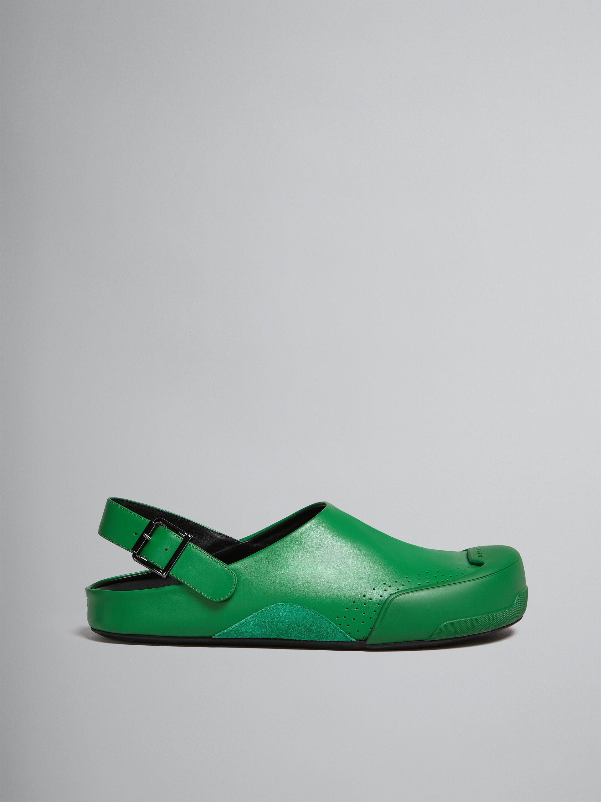 Green leather and suede Dada Sabot - Clogs - Image 1