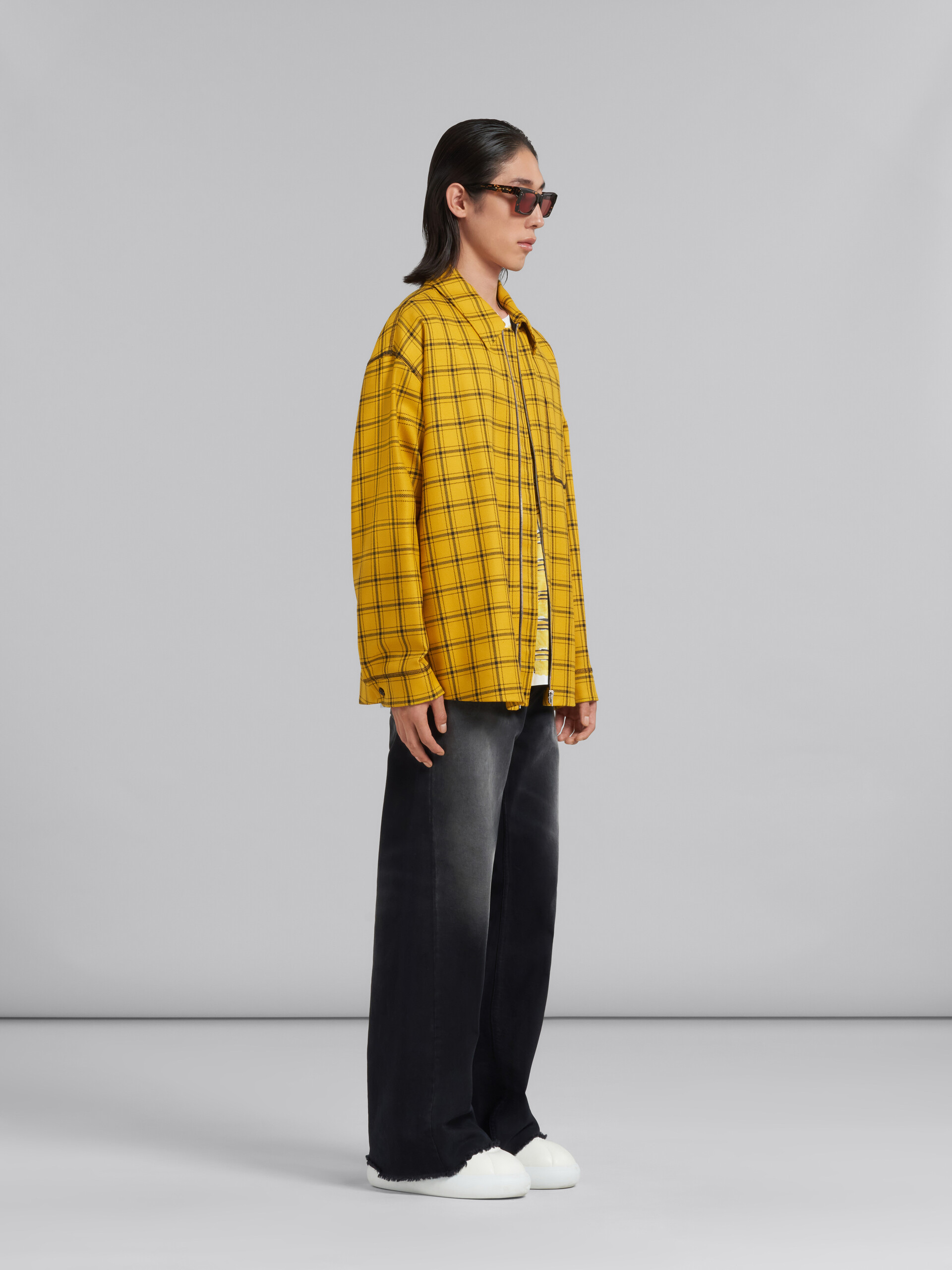 Yellow checked wool jacket - Jackets - Image 6