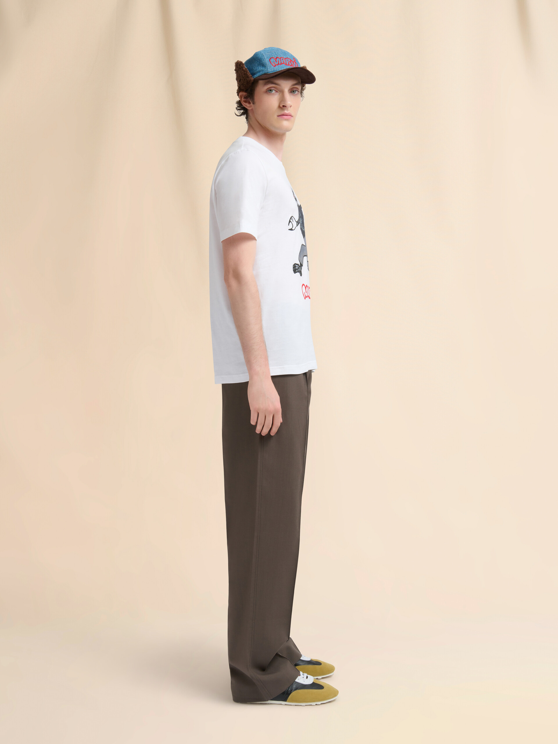 White cotton T-shirt with wolf print - Shirts - Image 5