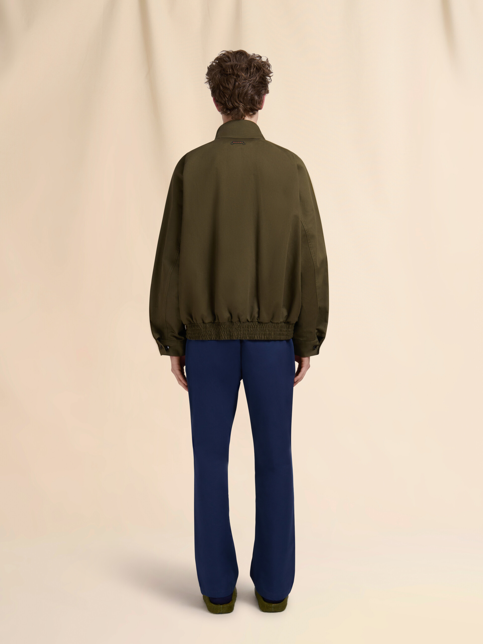 Deep green organic gabardine bomber jacket - Jackets - Image 3
