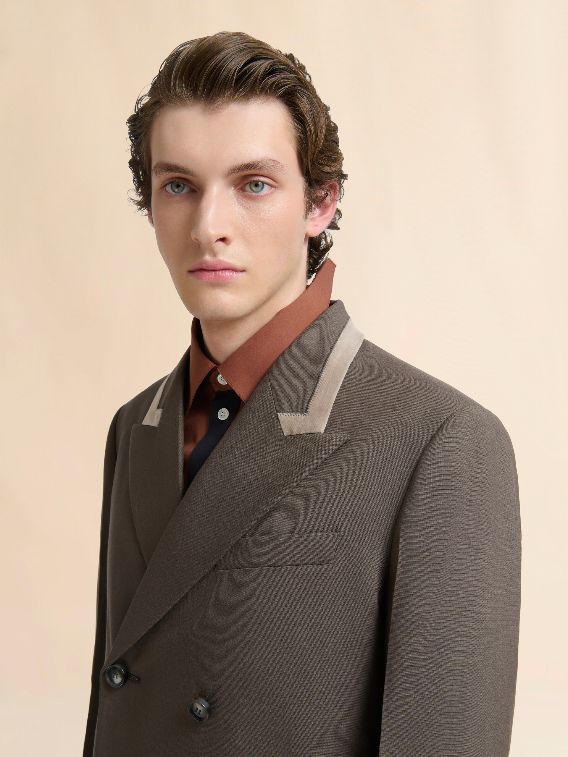 Grey double-breasted wool blazer with Marni Mending - Jackets - Image 4