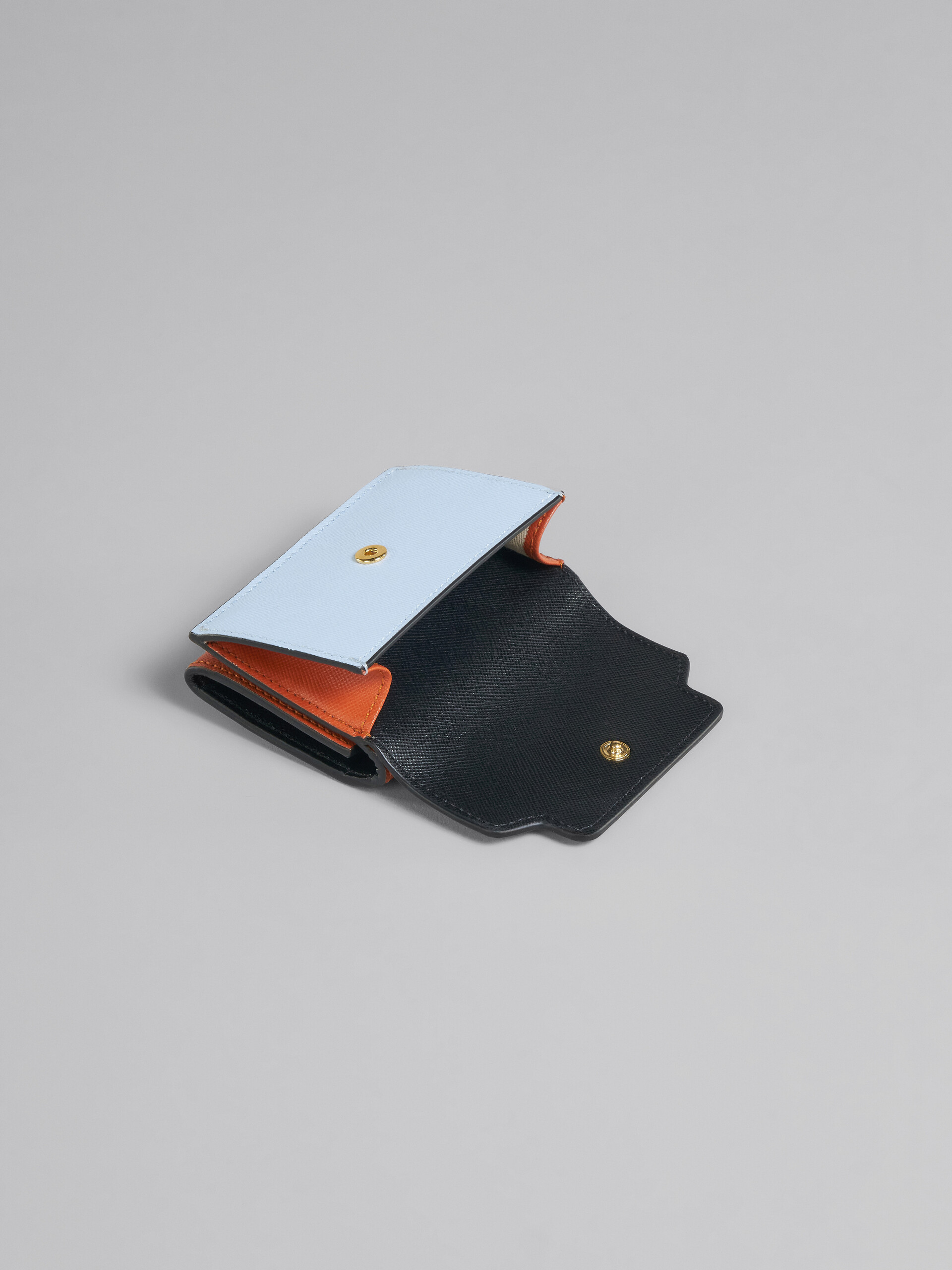 Black multicolour saffiano leather tri-fold wallet - Wallets - Image 5