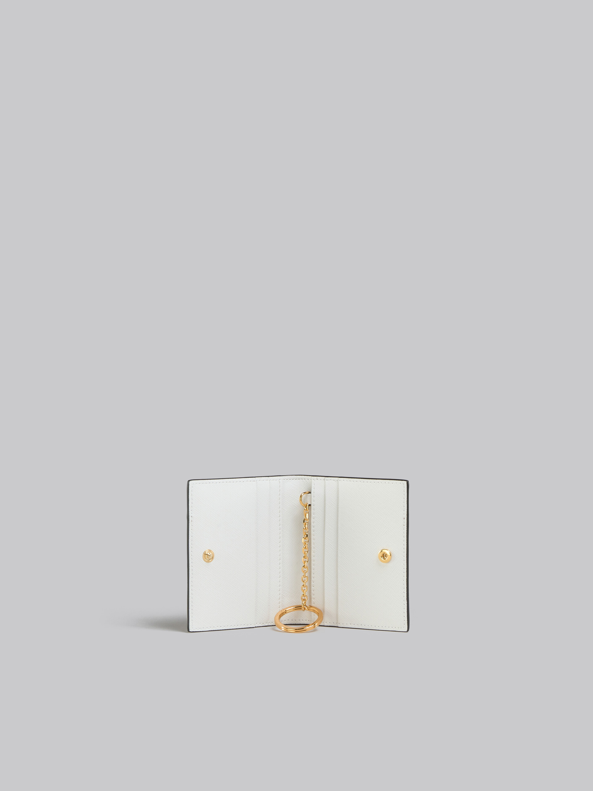 オレンジ、ベージュ、ホワイト サフィアーノレザー製カードホルダー - 財布 - Image 2