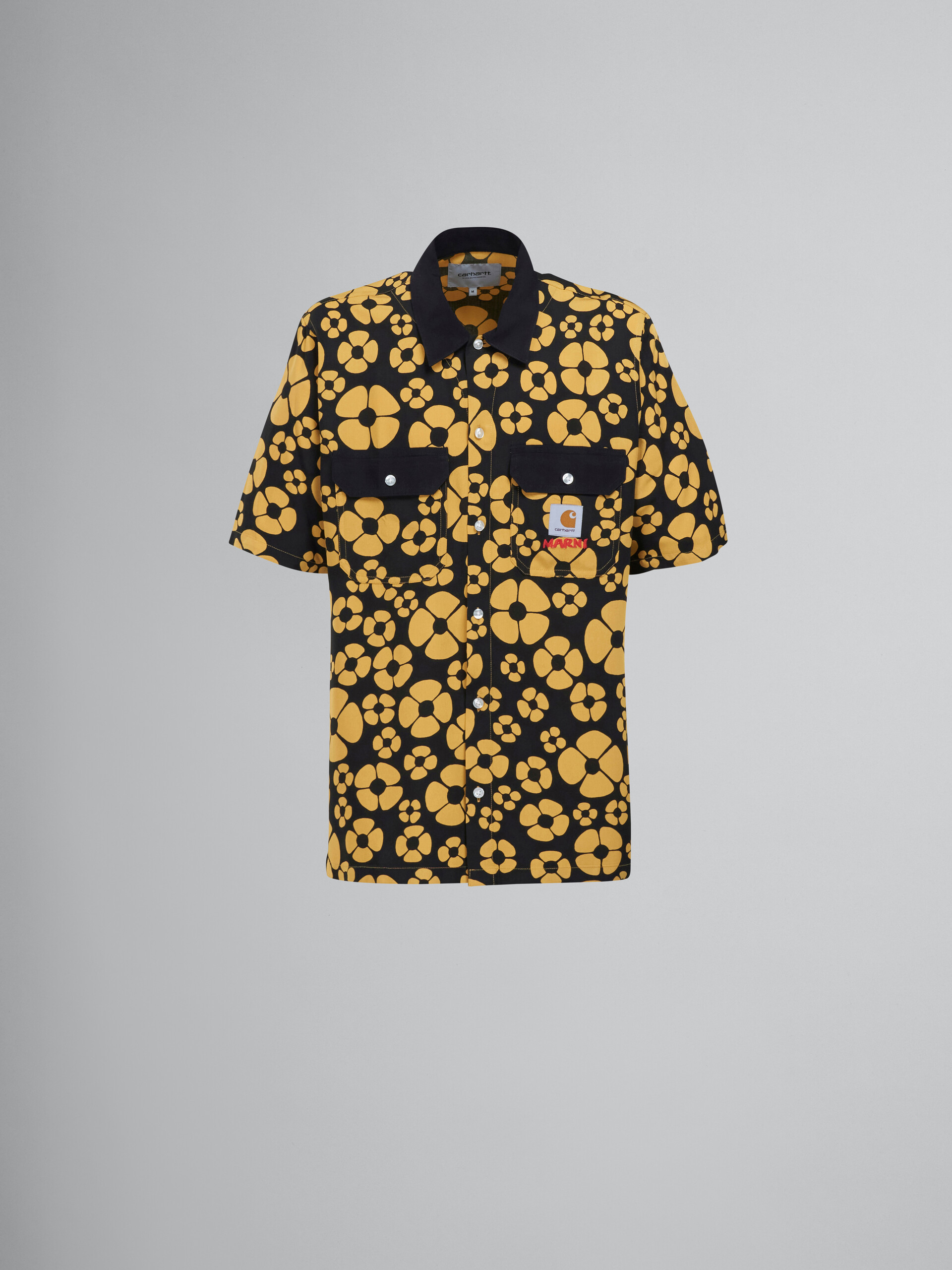 MARNI x CARHARTT WIP - yellow short-sleeved floral shirt - Shirts - Image 1