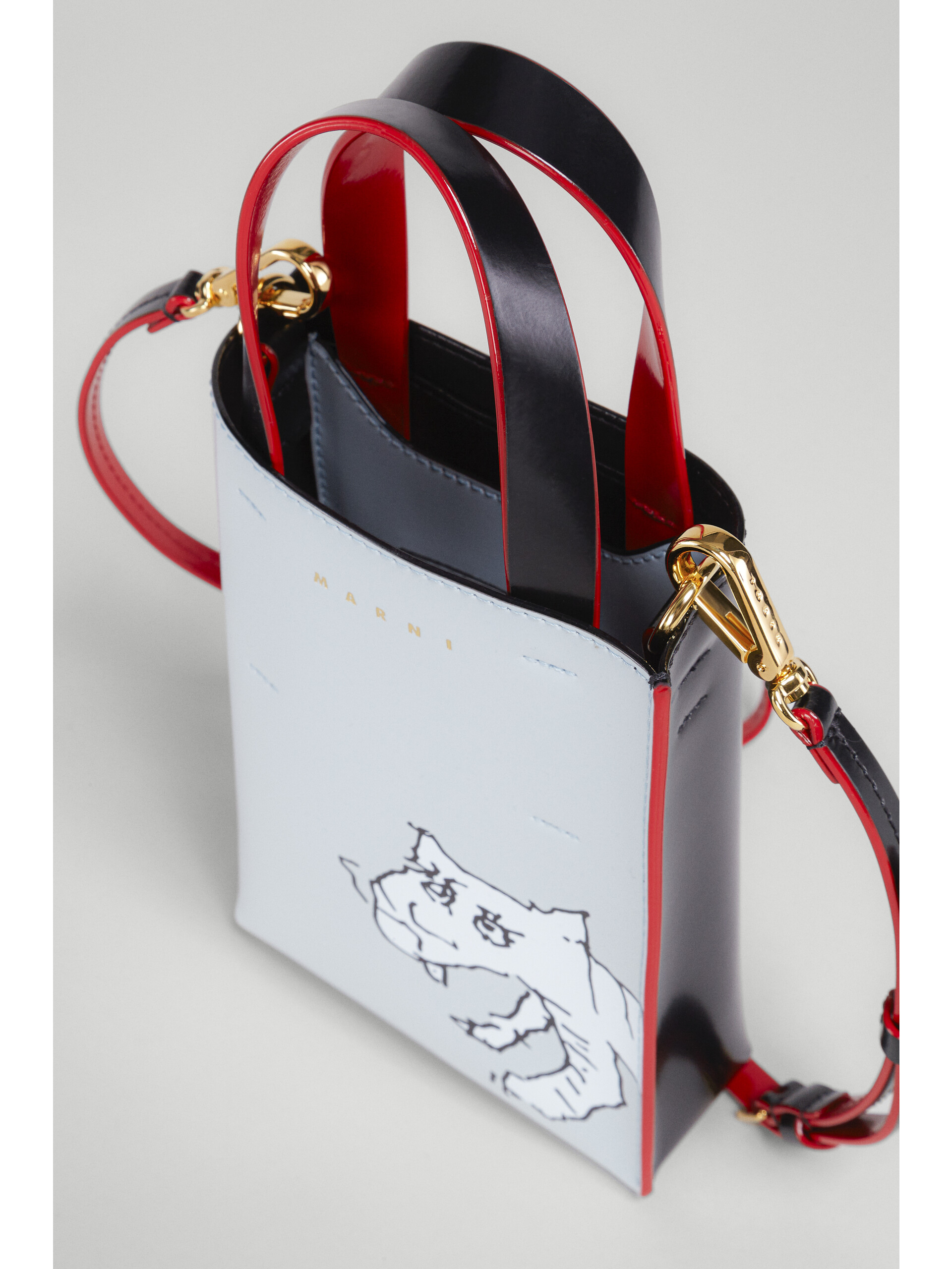 Tiger polished leather nano MUSEO bag - Shopping Bags - Image 5