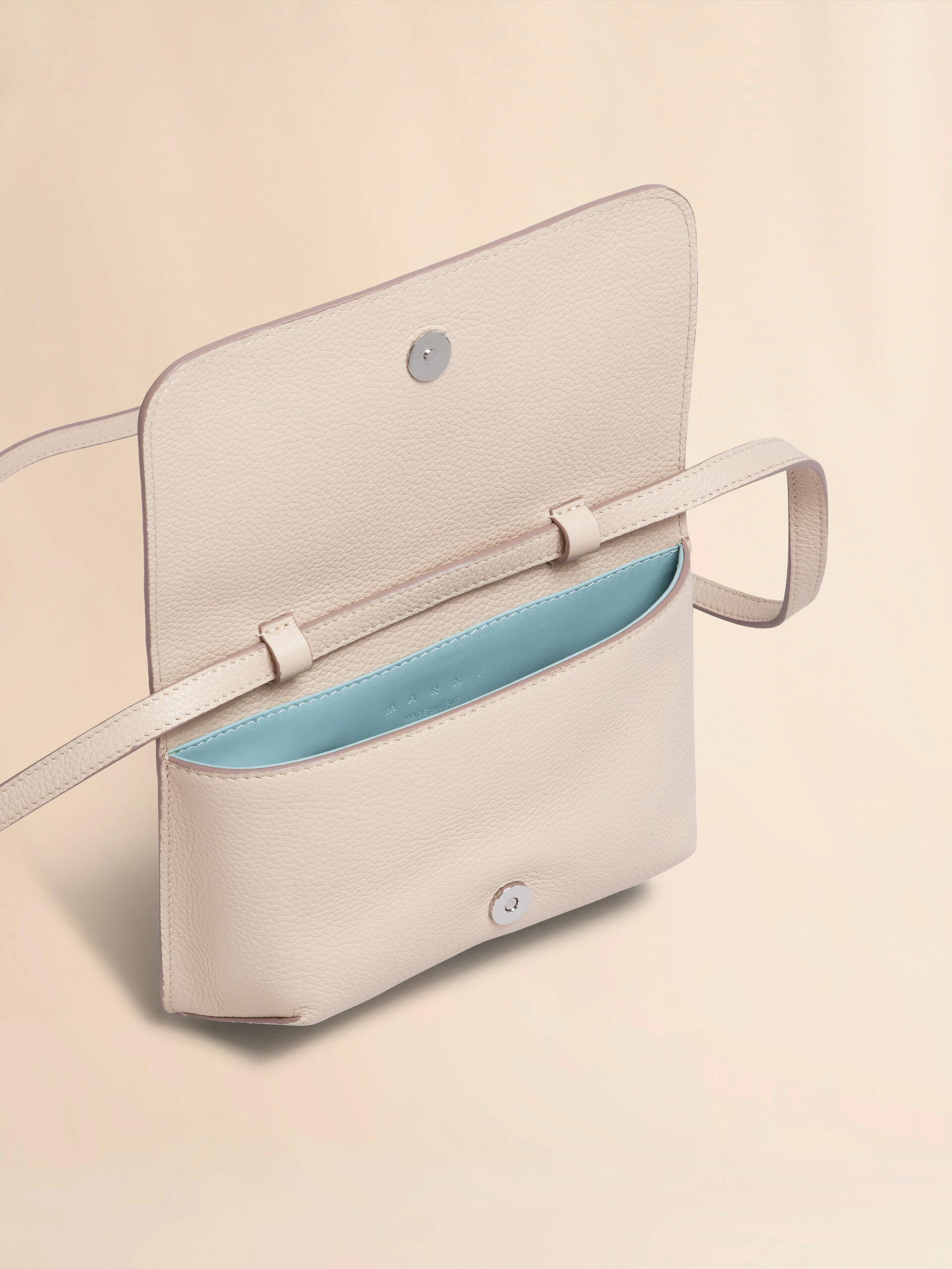 Blue leather shoulder bag with Marni Mending - Pochettes - Image 3