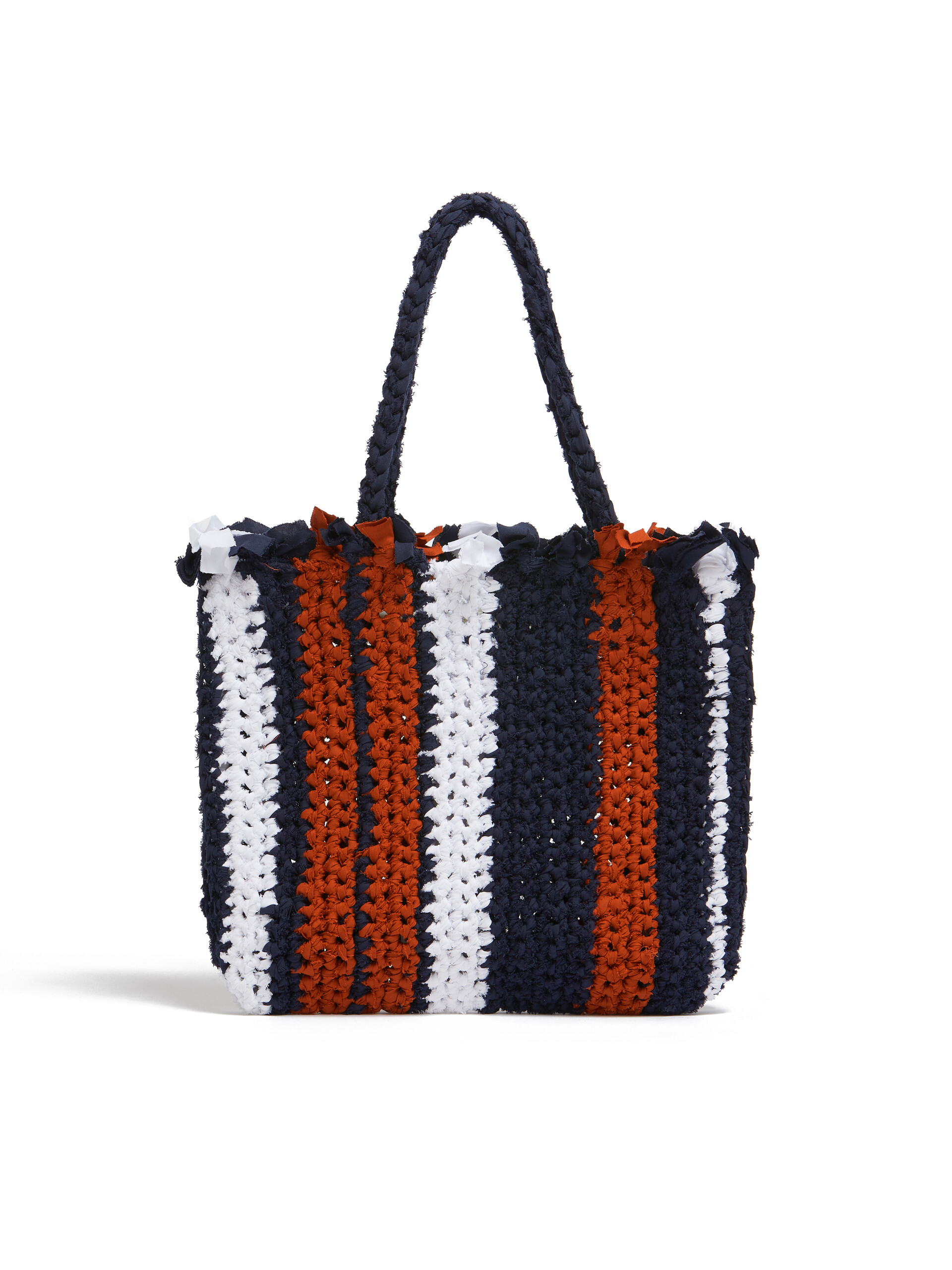 MARNI MARKET JERSEY Tasche aus Baumwolle in Rosa und Blau - Shopper - Image 3
