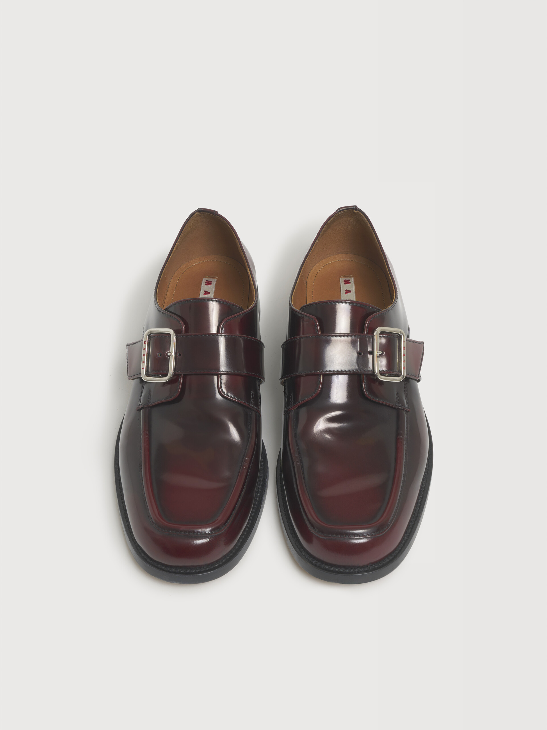 Burgundy shaded leather Bambi buckle shoe - Lace-ups - Image 4