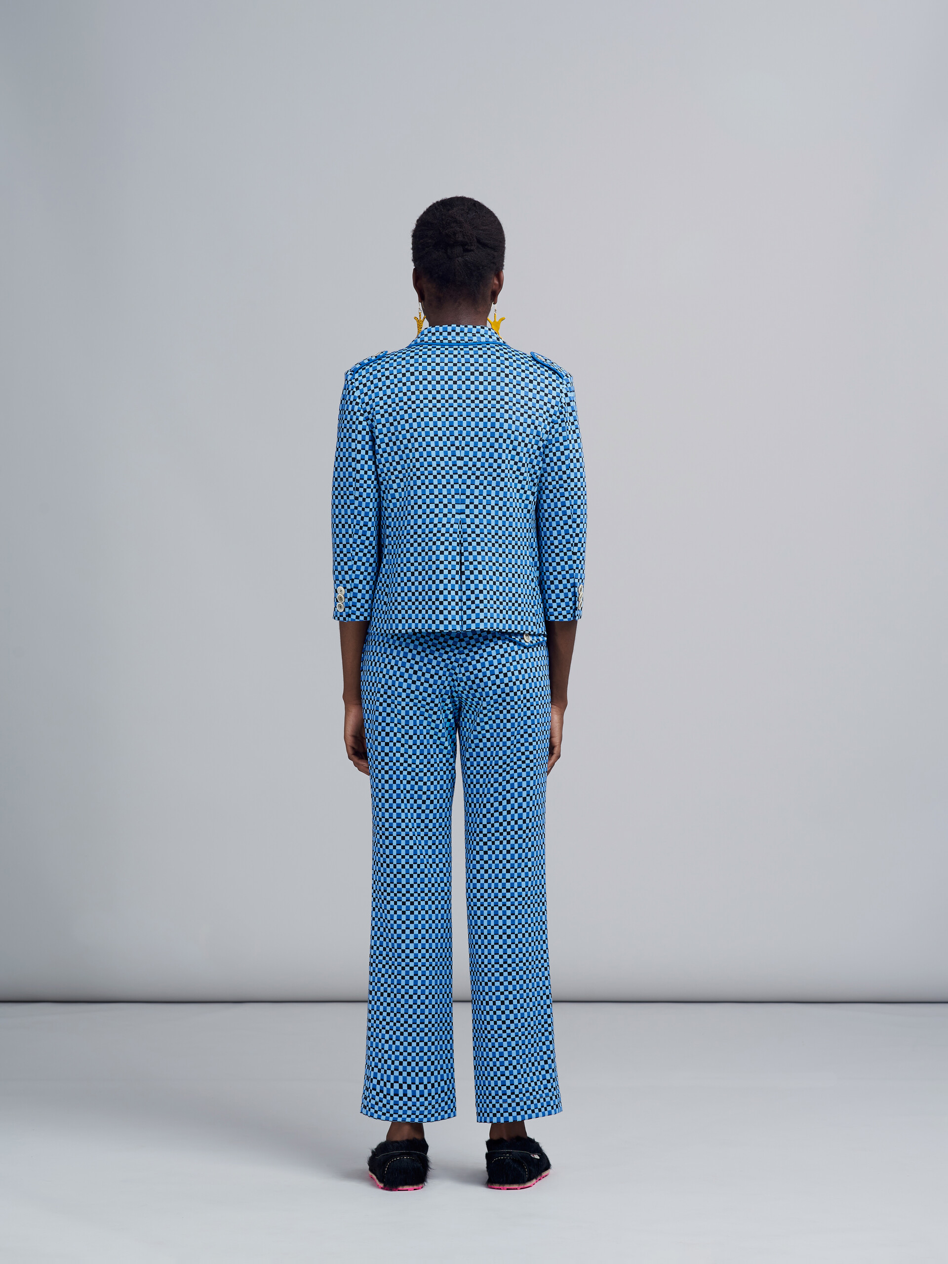 Jacquard jersey cropped trousers - Pants - Image 3