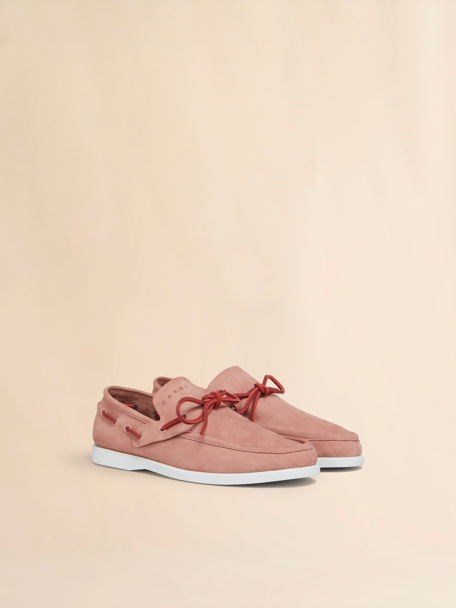 Pink nubuck boat loafer - Mocassin - Image 2