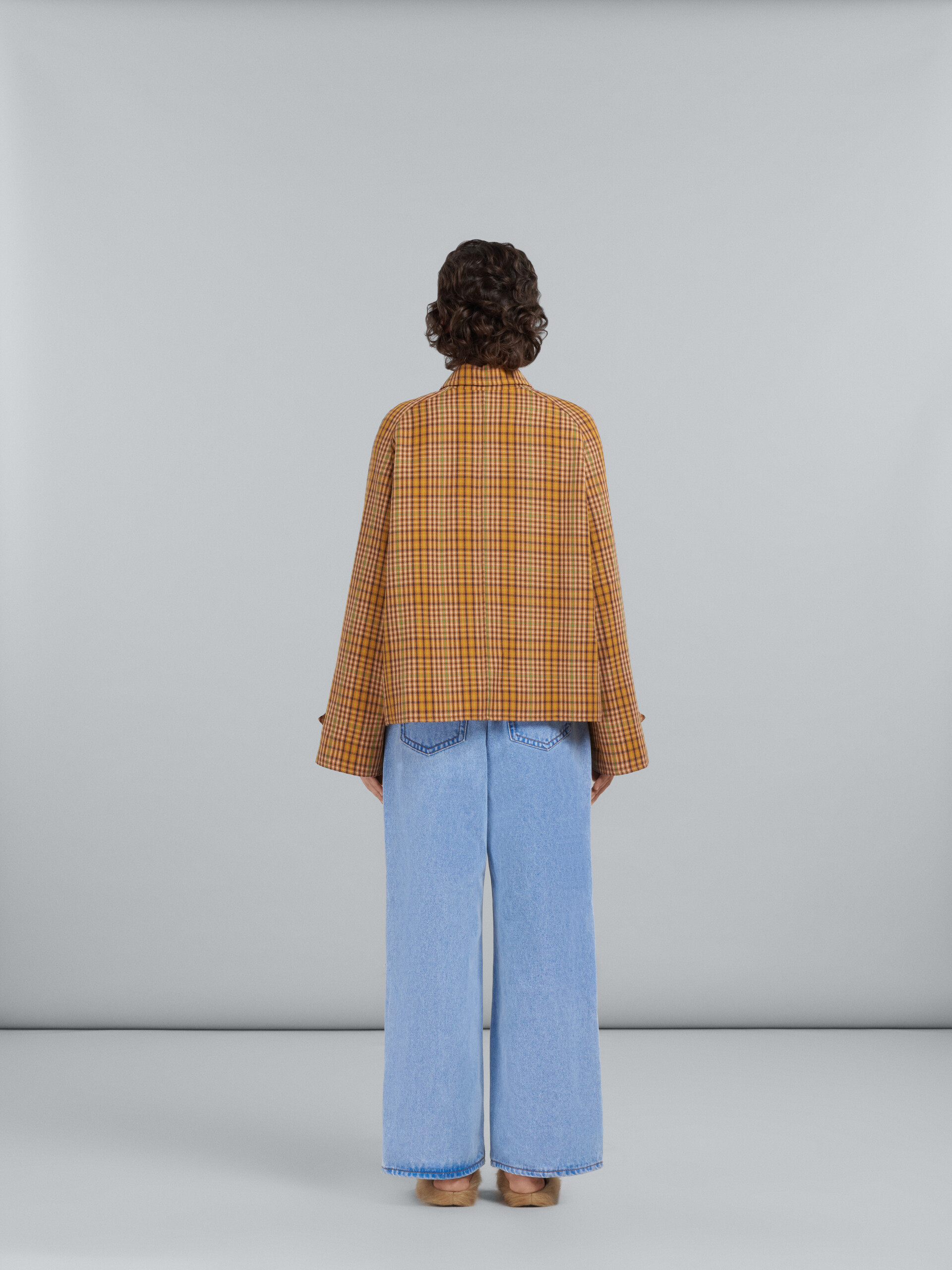 Orange check wool jacket - Jackets - Image 3