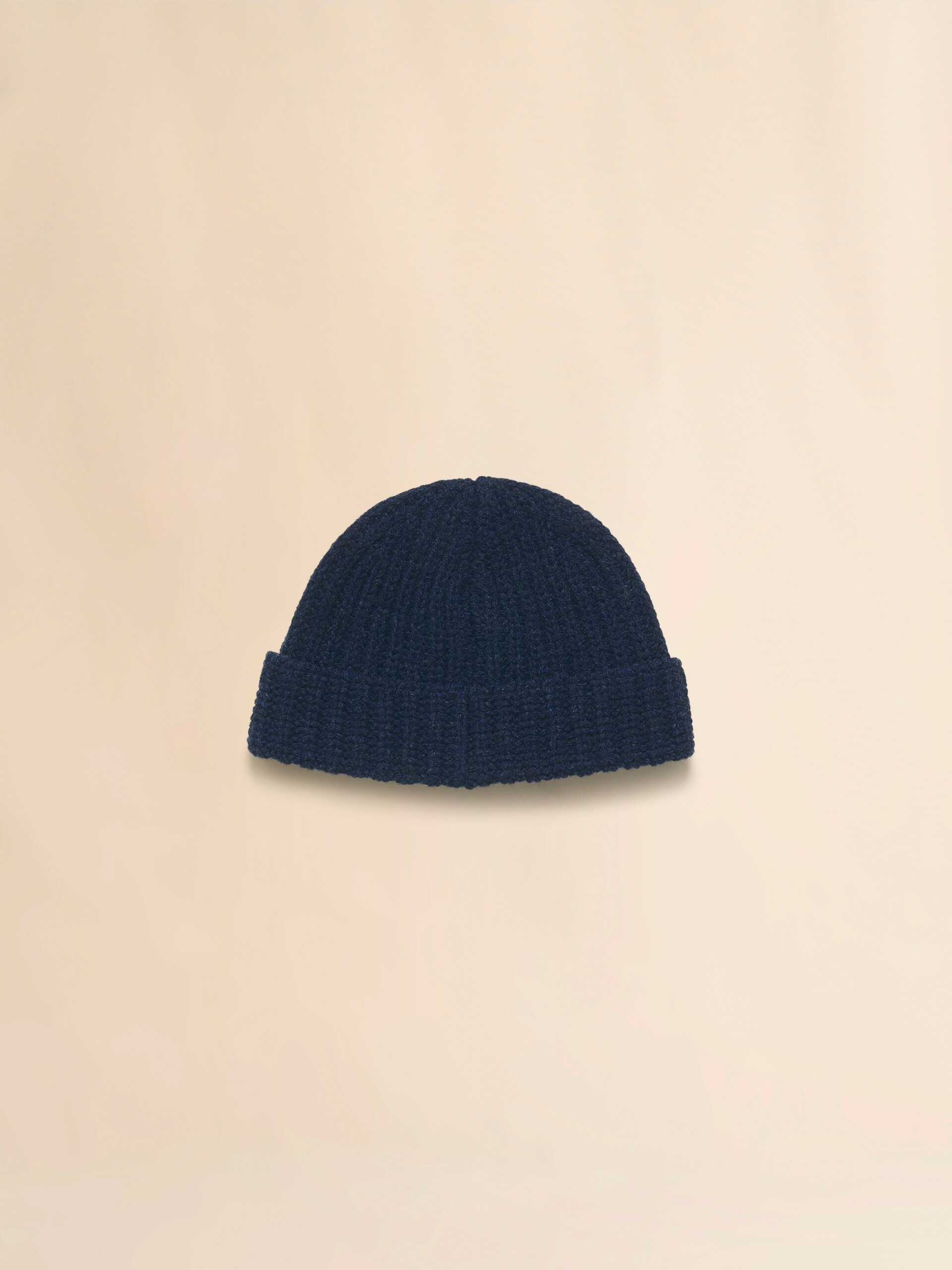 Dark grey ribbed beanie with hand-stitched logo - Hats - Image 3