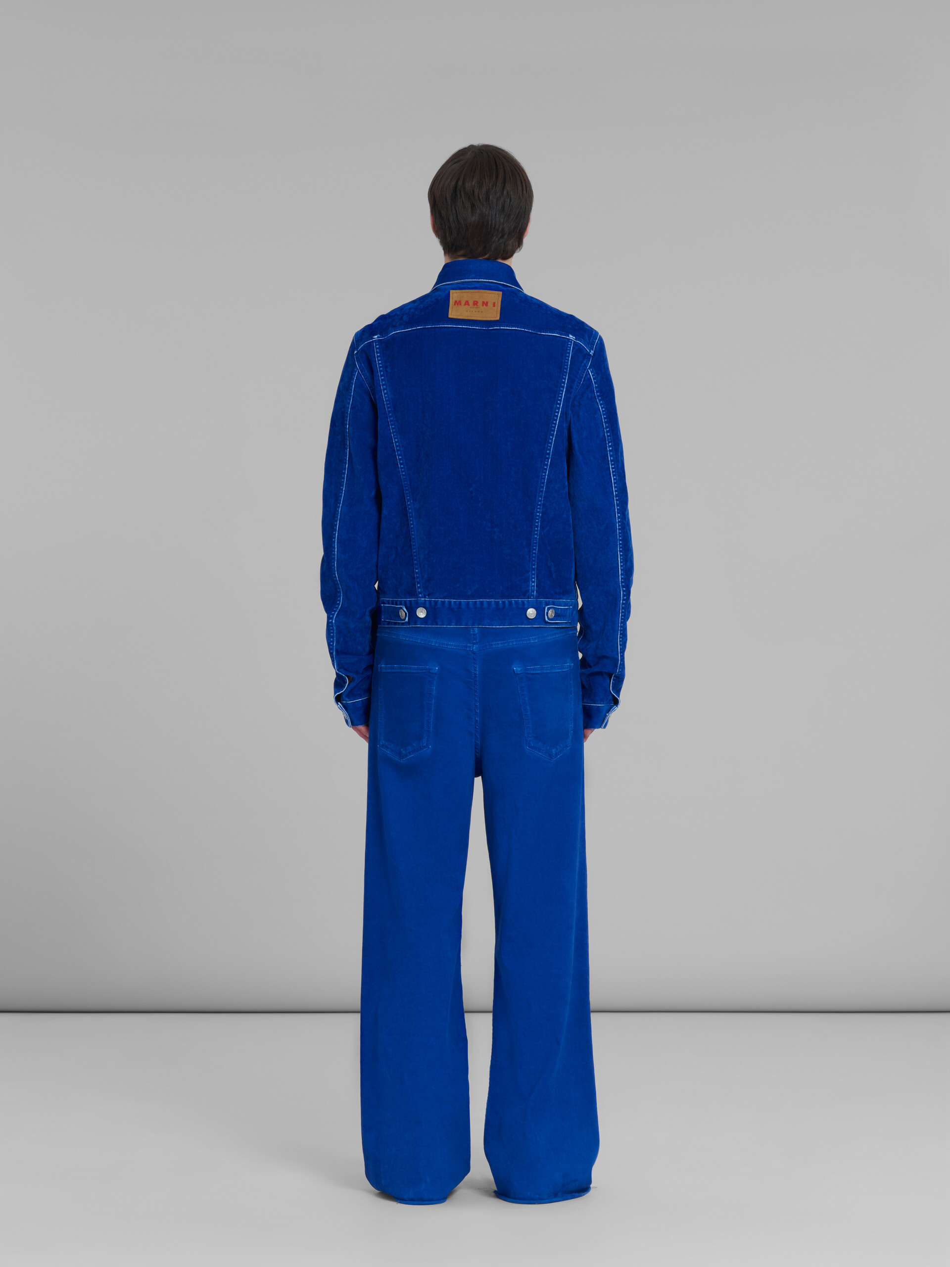 Blue flocked denim trucker jacket - Jackets - Image 3