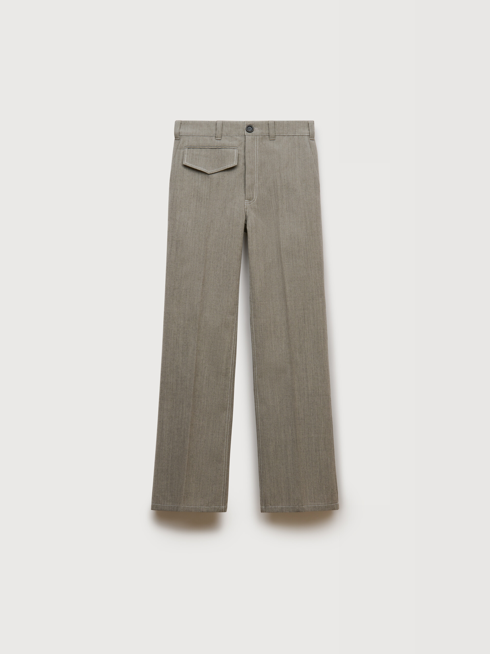 Grey wool trousers with pocket - Pants - Image 1