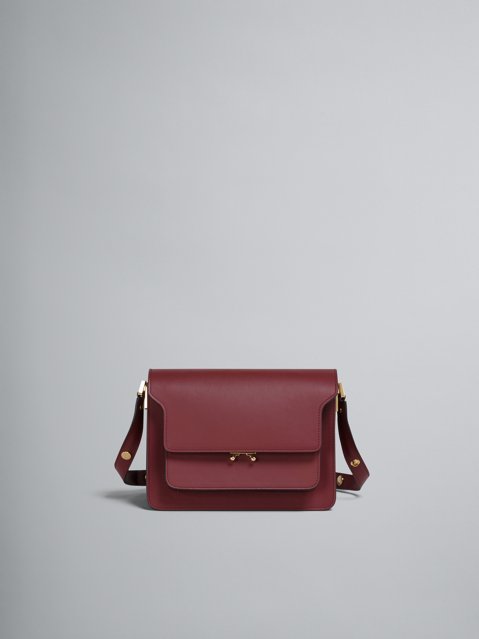TRUNK medium bag in red leather - Shoulder Bags - Image 1