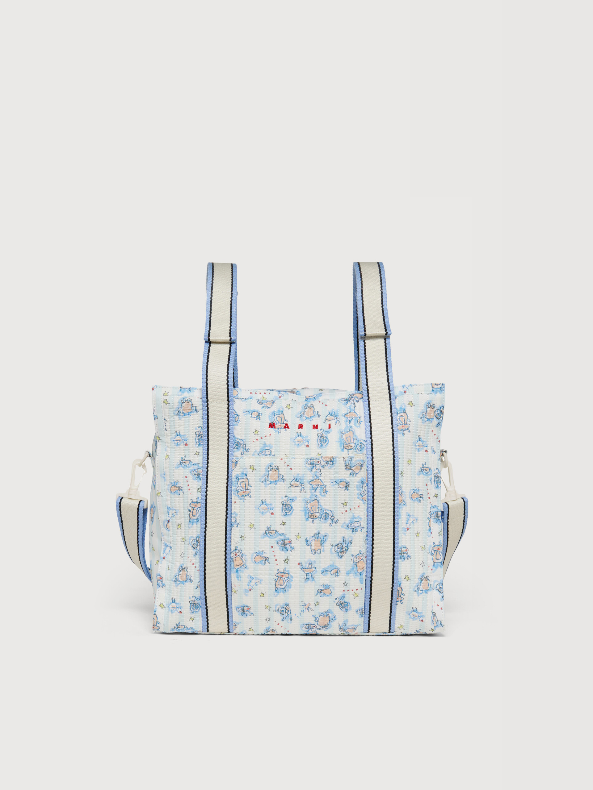 Light blue cotton changing bag with all-over print - Bags - Image 1