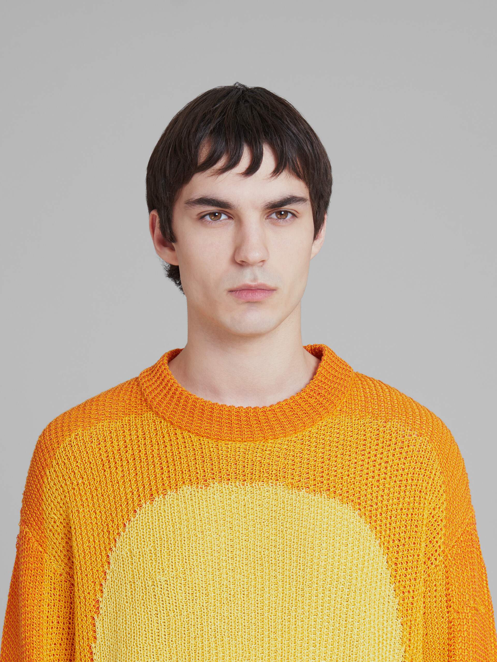 Orange jumper with circle inlay - Pullovers - Image 4
