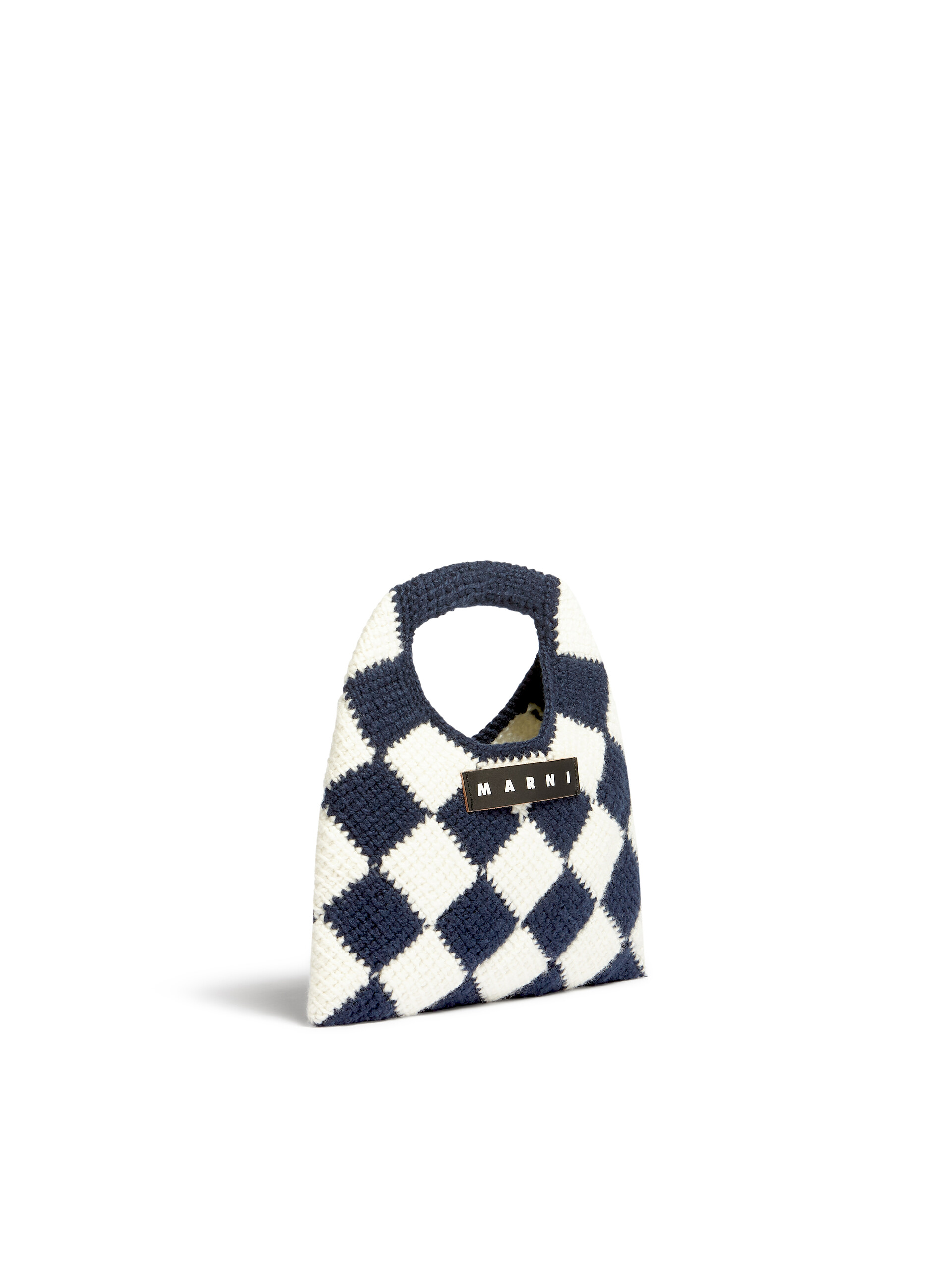 MARNI MARKET DIAMOND small bag in white and blue tech wool - Bags - Image 2