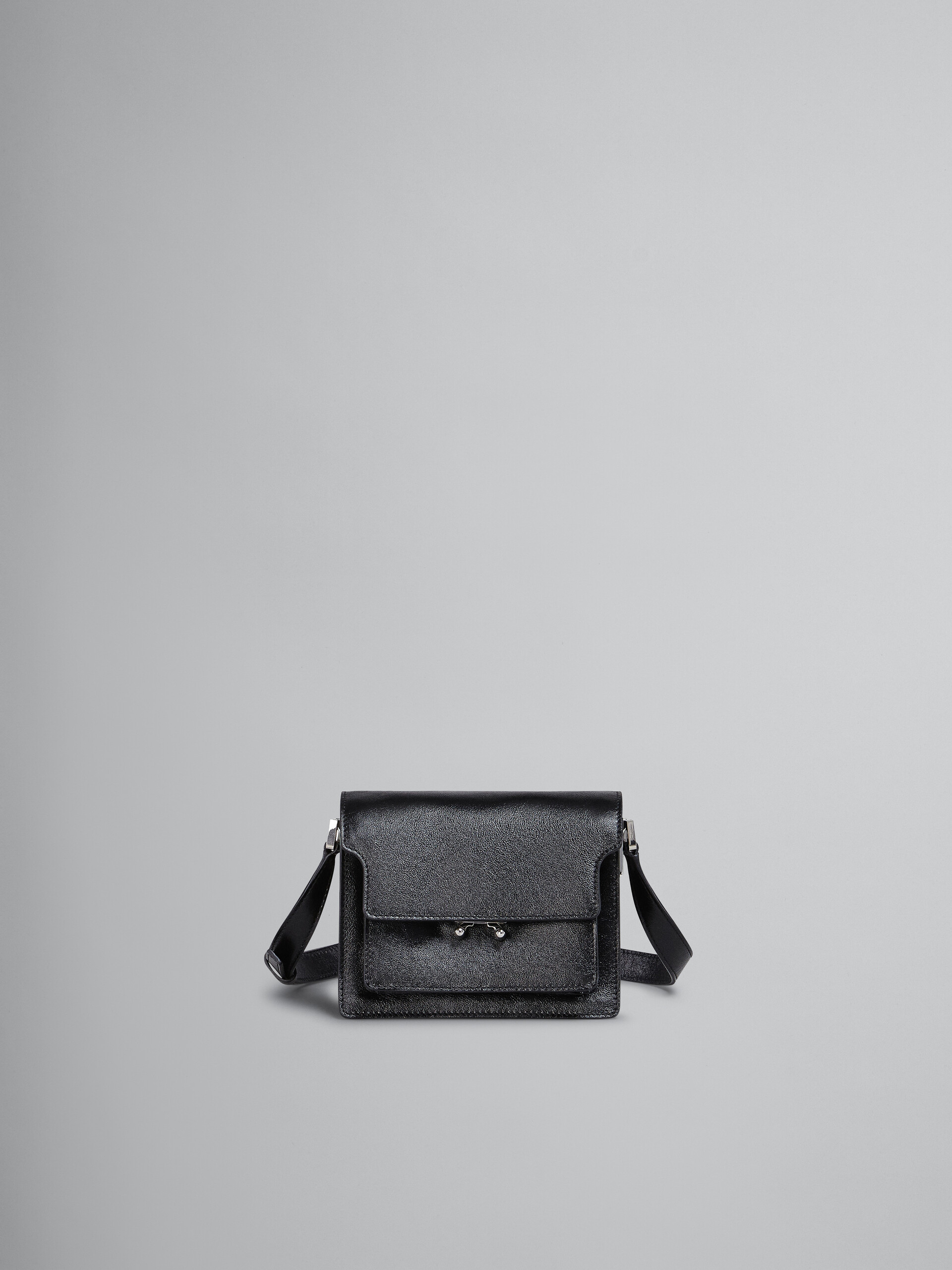 Trunk Soft Mini Bag in black leather - Shoulder Bags - Image 1