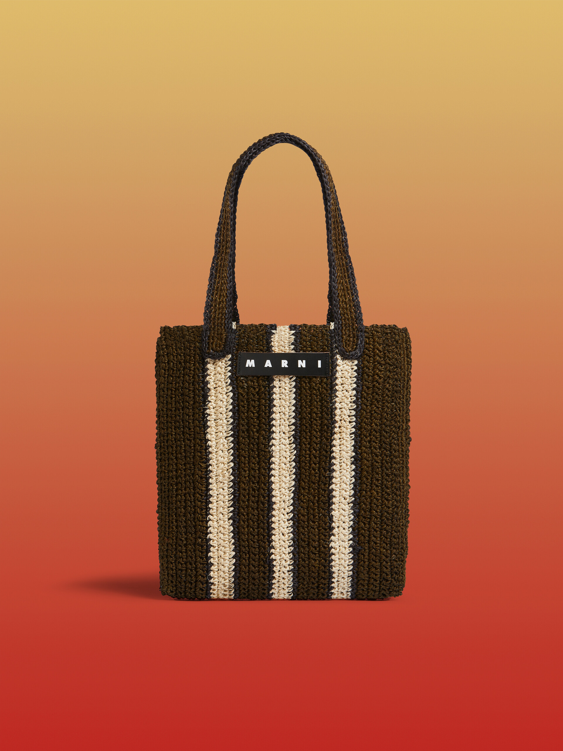 ブルー&ピンクストライプ MARNI MARKET FIQUE クロシェバッグ - ショッピングバッグ - Image 1
