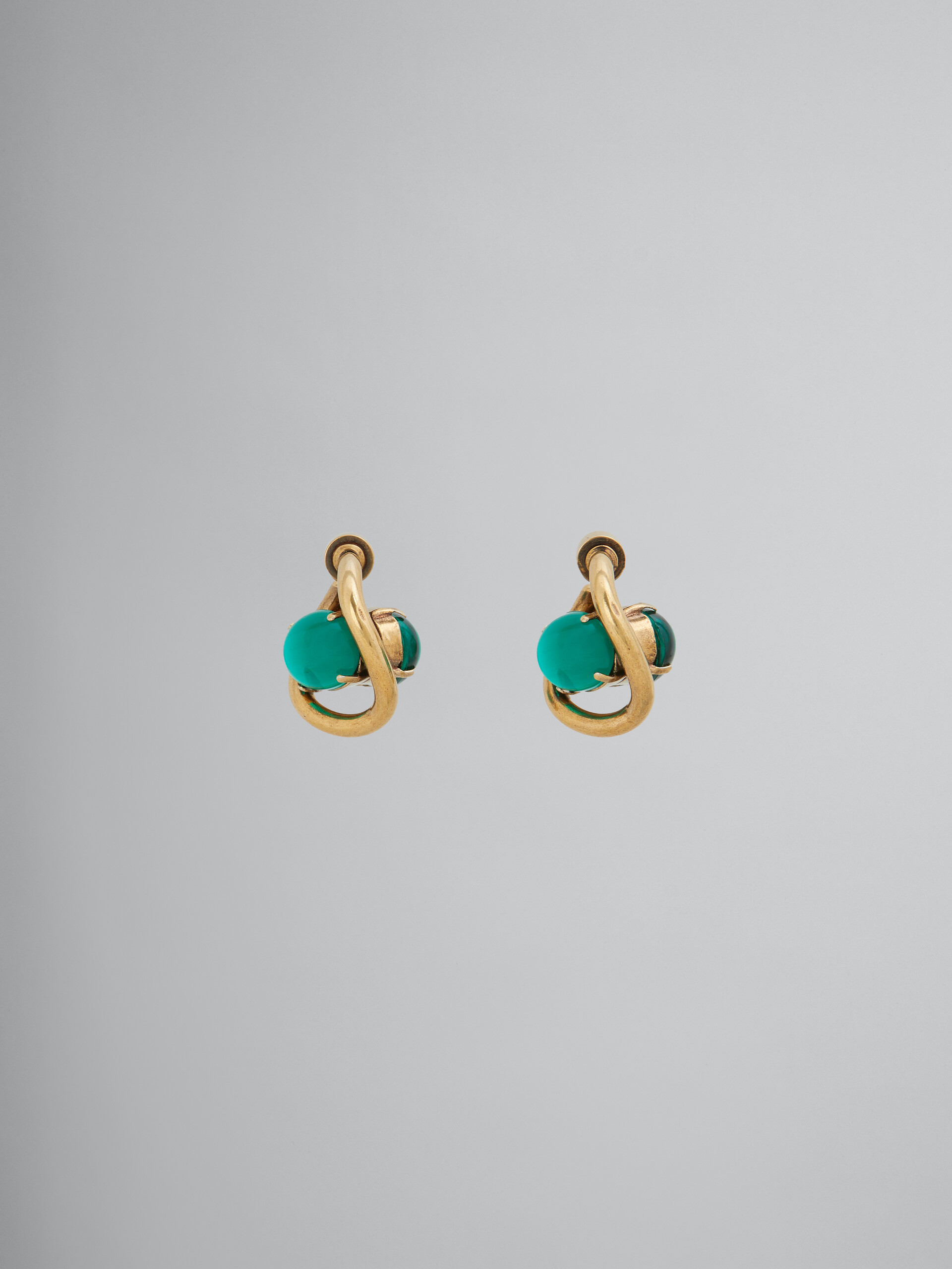 Twisted hoop earrings with resin eyes - Earrings - Image 1