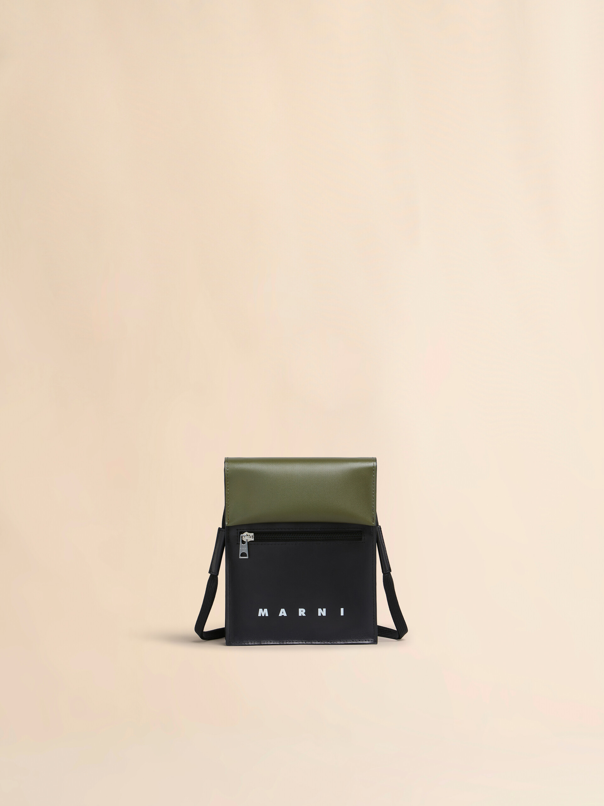 Deep green and black Tribeca shoulder bag - Shoulder Bag - Image 1