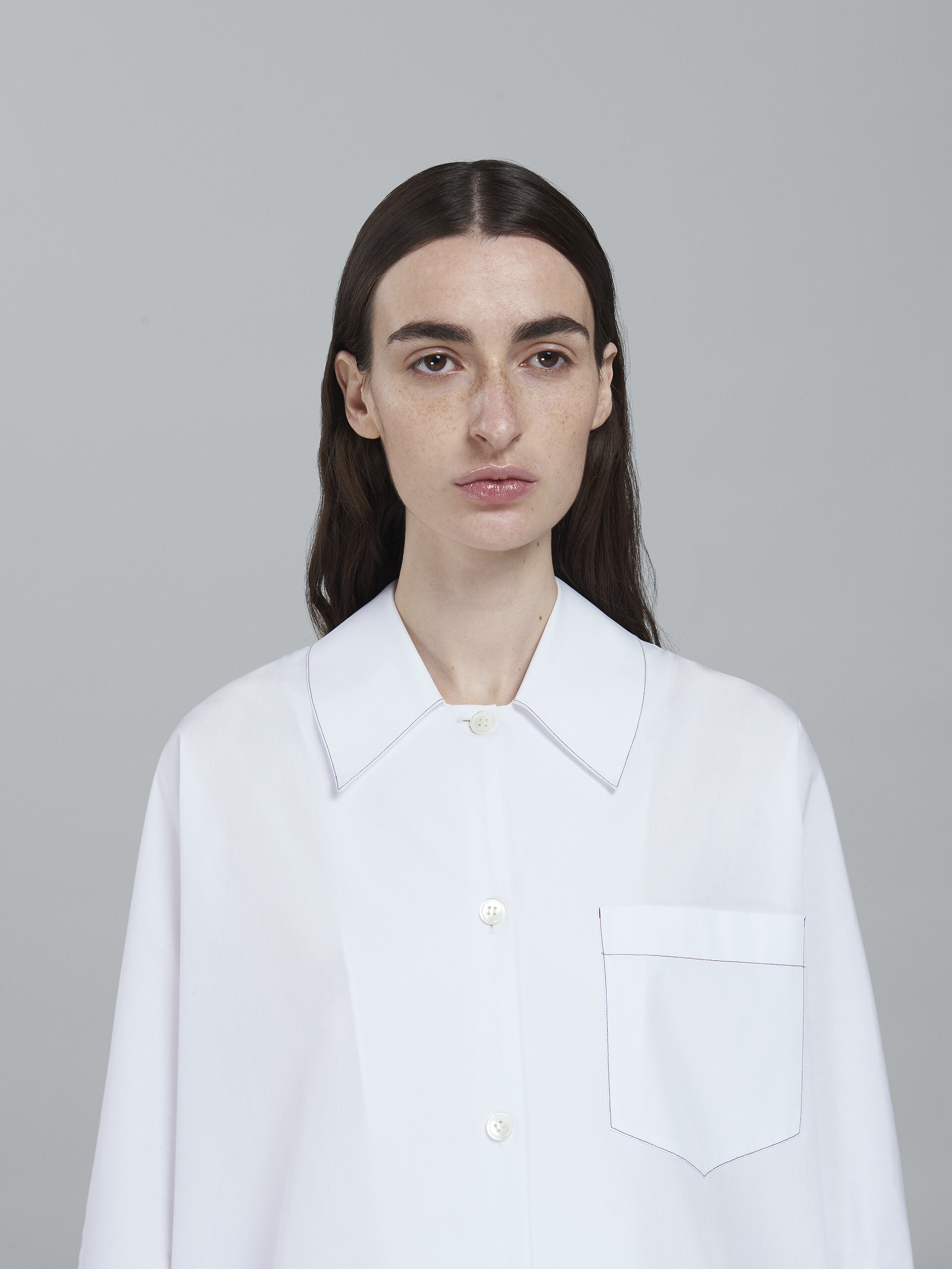 Camicia in popeline bianco - Camicie - Image 4
