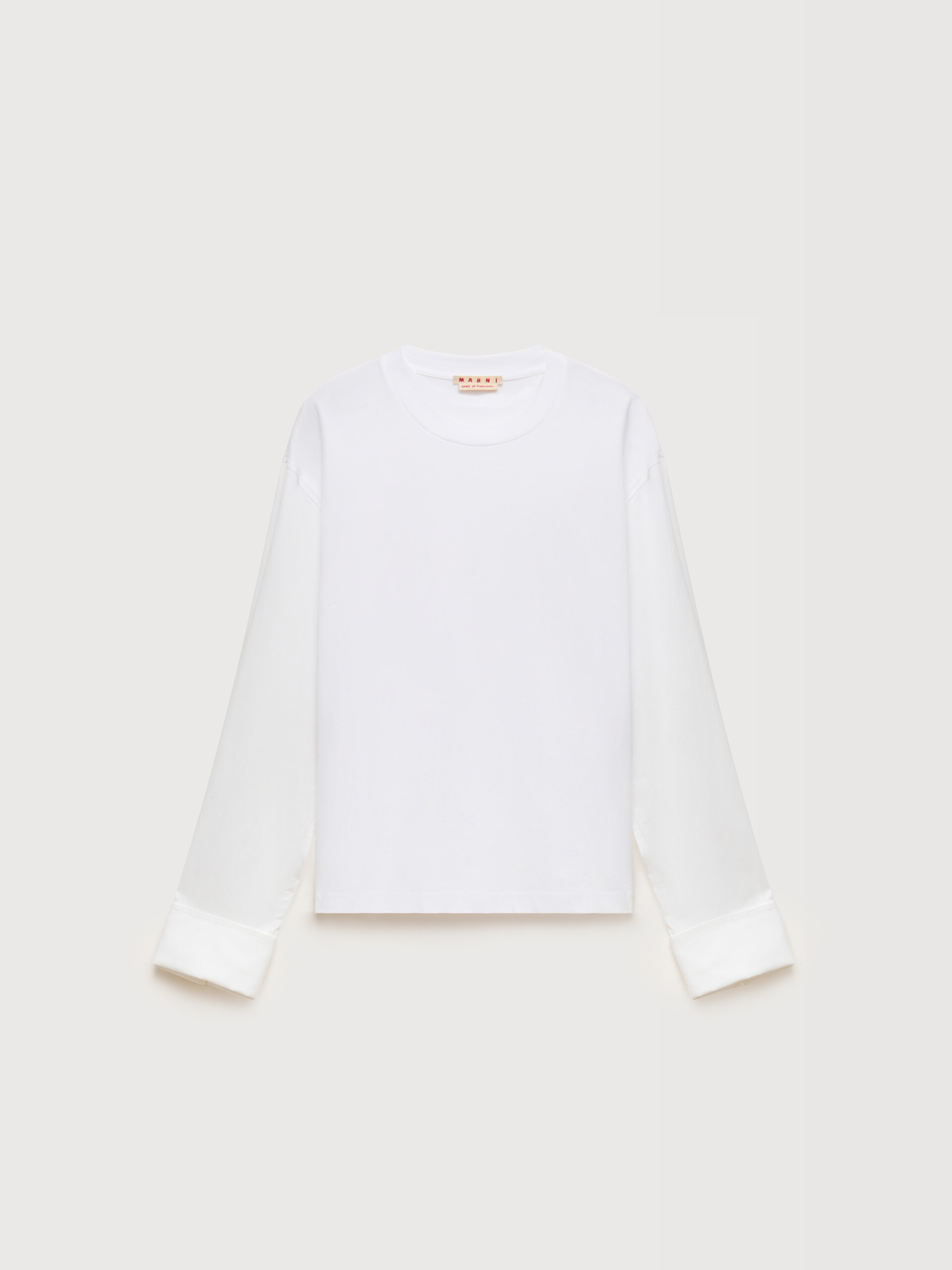 White cotton T-shirt with shirt sleeves - T-shirts - Image 1