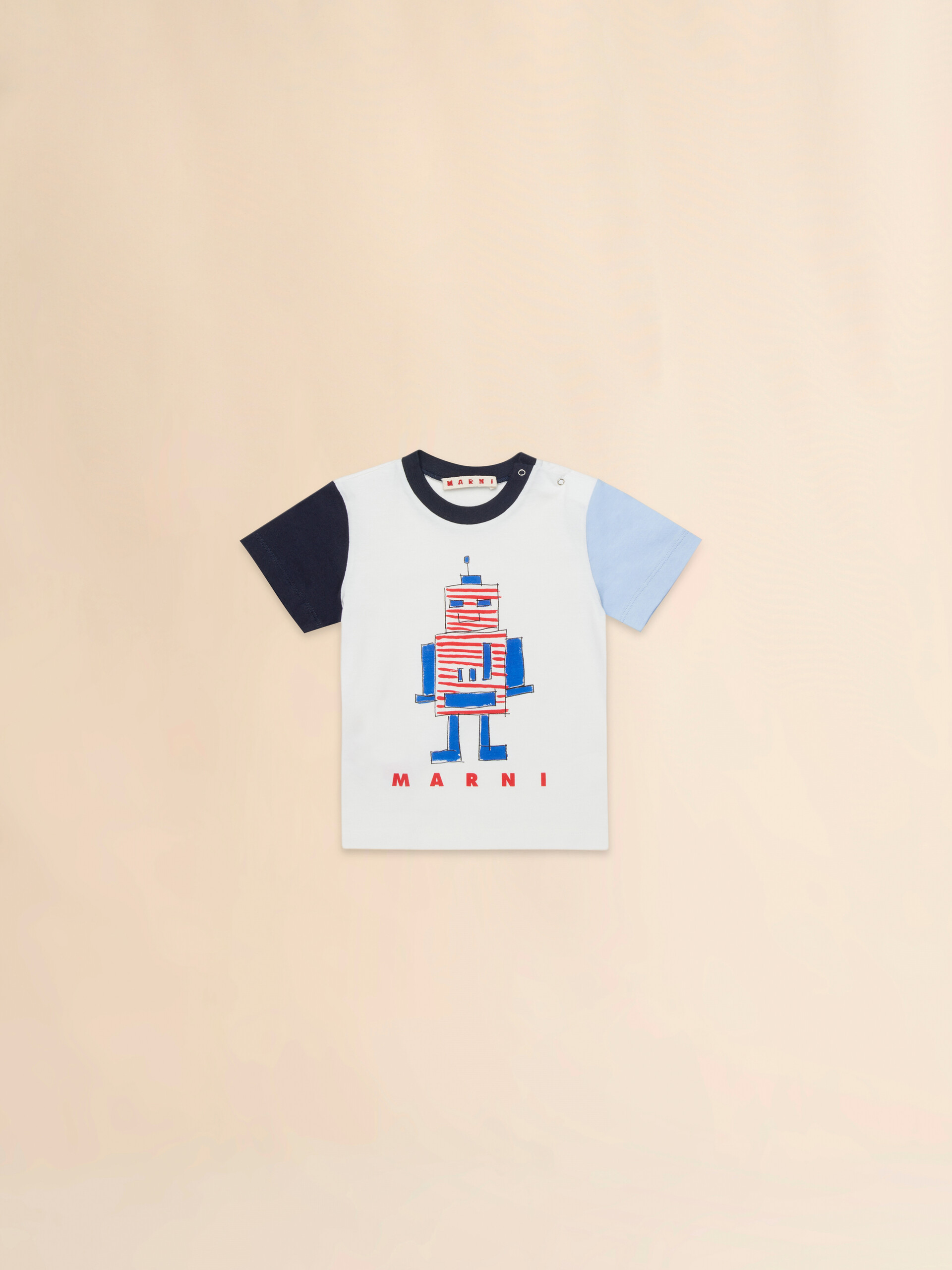 Off-white cotton T-shirt with Robottini print - T-shirts - Image 1