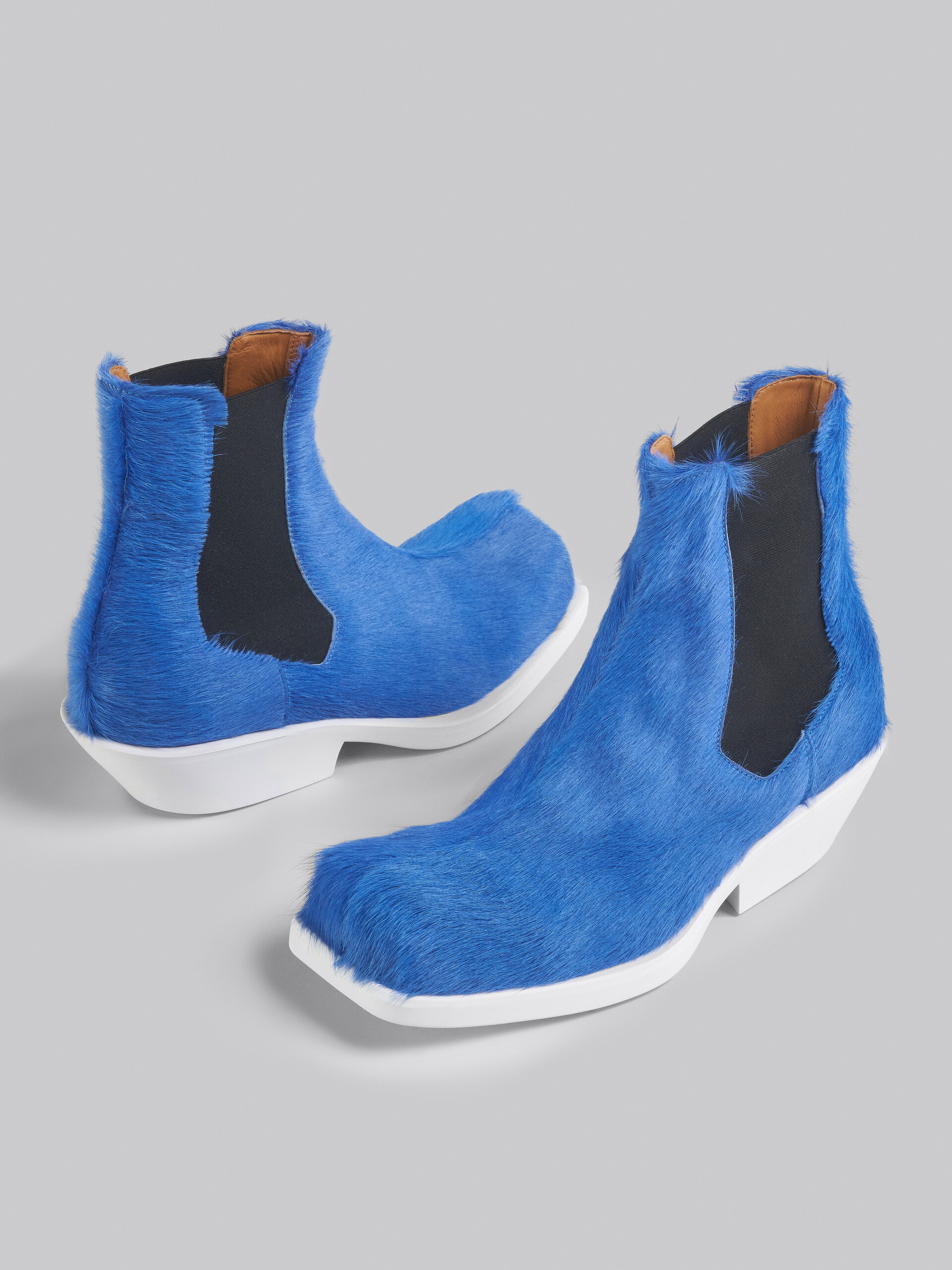 Blue long hair calfskin Chelsea boot - Boots - Image 4