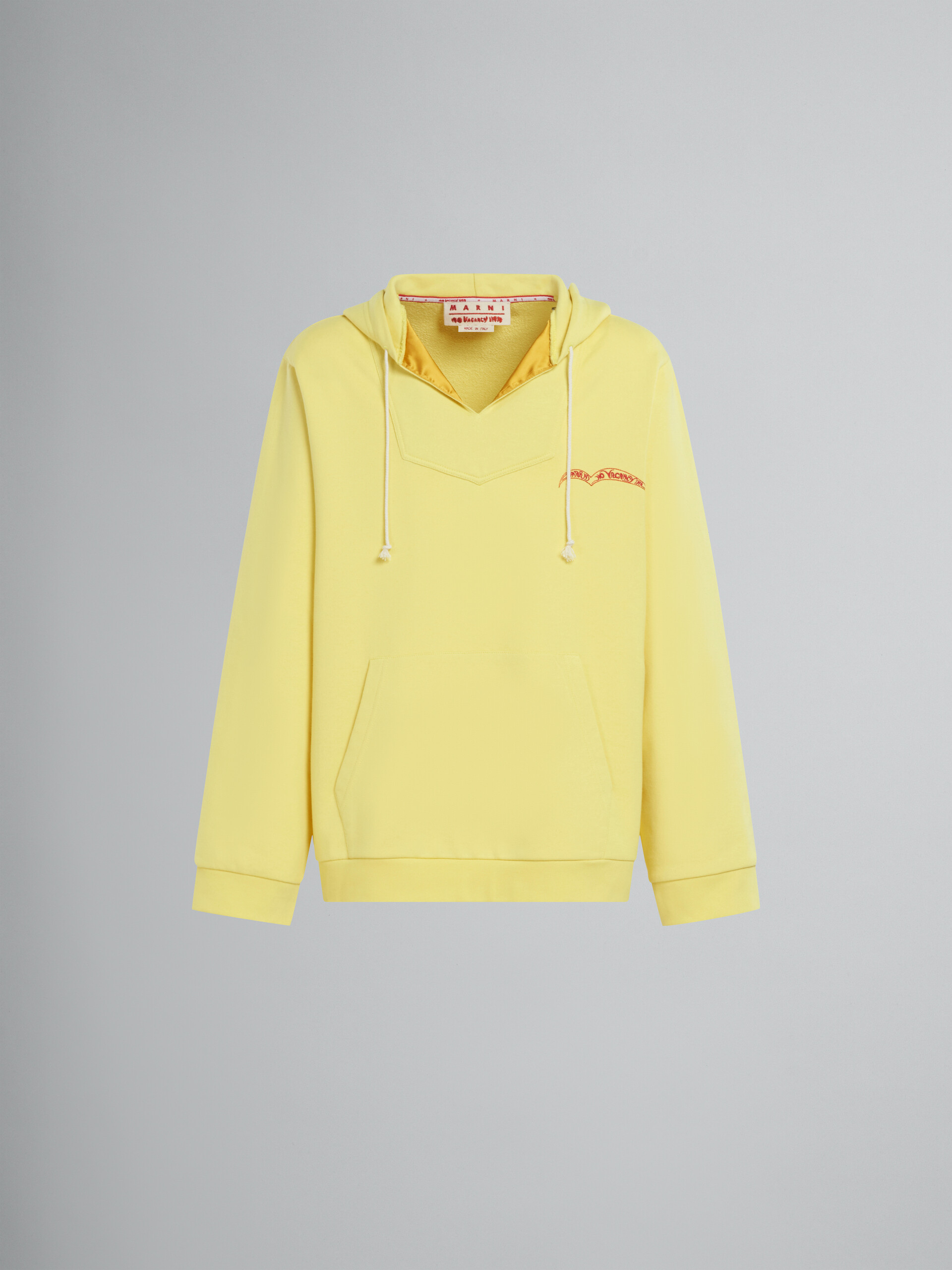 Marni x No Vacancy Inn - Acid yellow bio cotton hoodie with embroidery - Sweaters - Image 1